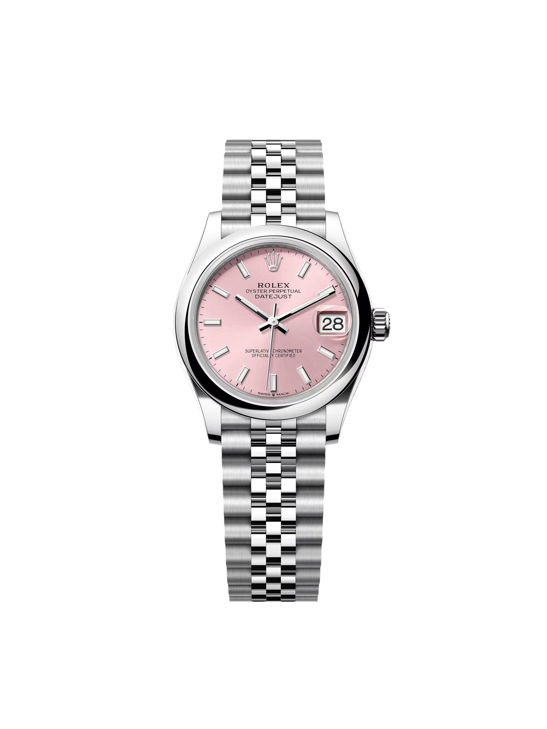 【Free Shipping】【Super Clone】RLX Datejust m278240-0007/0008 31mm Pink Index Domed Bezel Oyster Oystersteel
