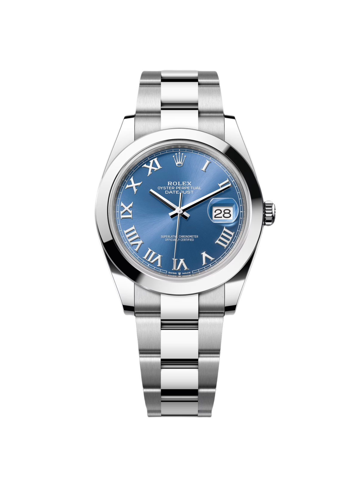 【Free Shipping】【Super Clone】RLX Datejust 41mm 126300 Blue Roman Oyster Stainless Steel Watch