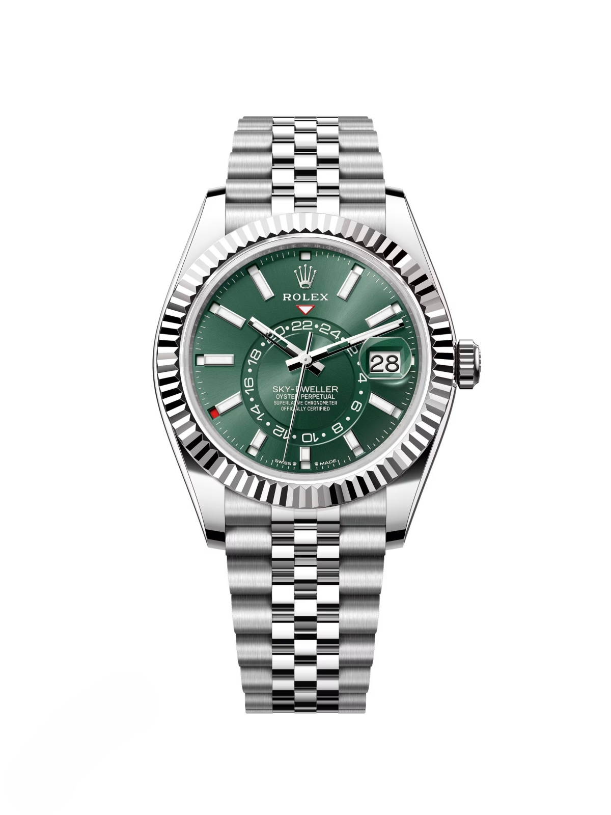 【Free Shipping】【Super Clone】RLX  Sky-Dweller 42mm 336934-0001/0002 Stainless Steel Green Dial Oyster