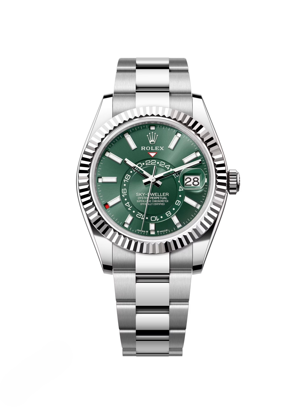 【Free Shipping】【Super Clone】RLX  Sky-Dweller 42mm 336934-0001/0002 Stainless Steel Green Dial Oyster
