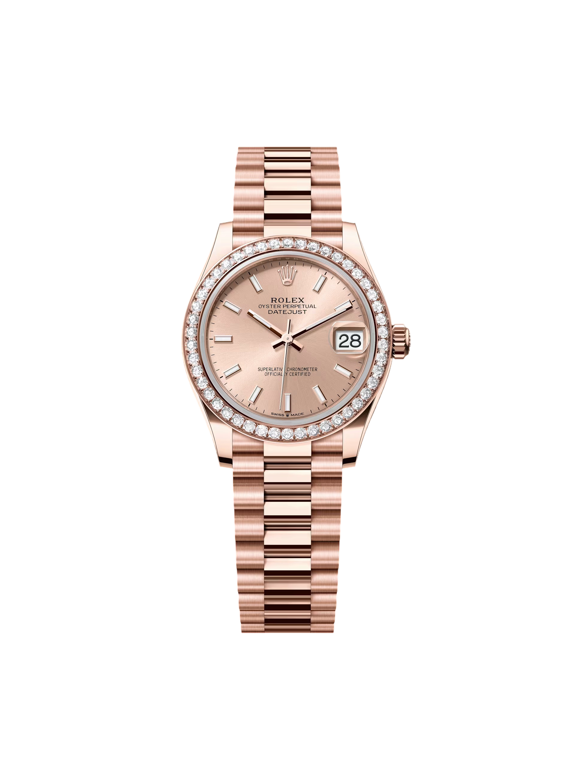 【Free Shipping】【Super Clone】RLX Datejust m278285RBR-0018 Rosé 31mm Dial