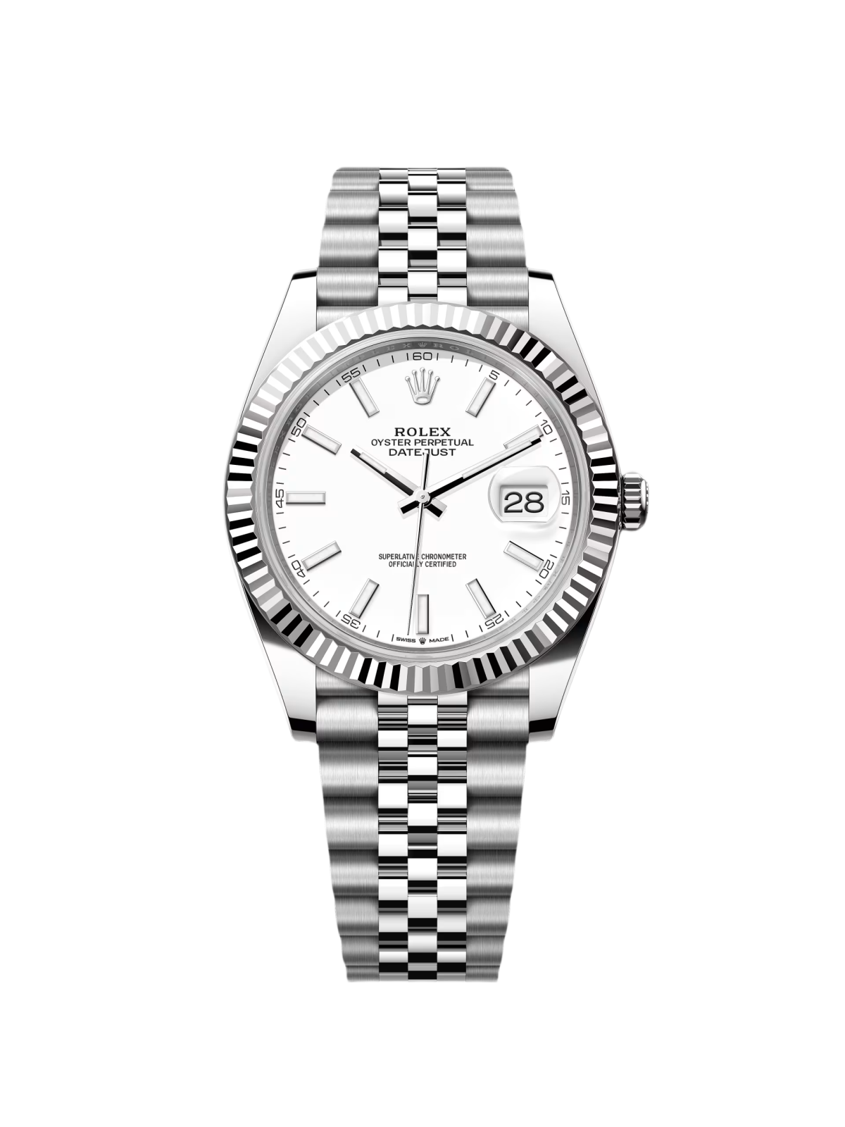 【Free Shipping】【Super Clone】RLX  Datejust 41mm  White Index Oyster Stainless Steel Men’s Watch - 126334