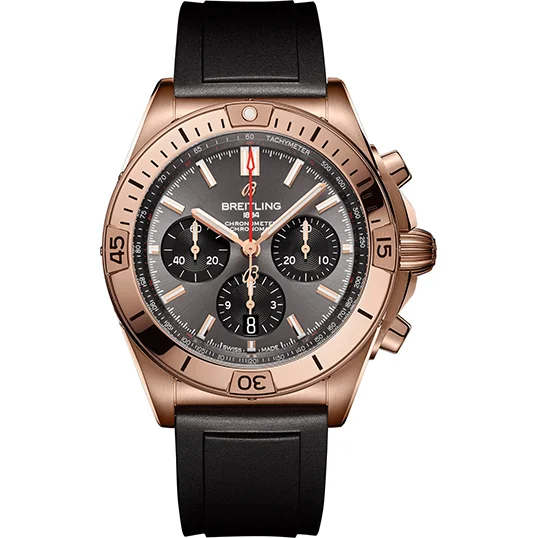 【Free Shipping】【Super Clone】Breitling Watch Chronomat B01 42 Anthracite Rubber