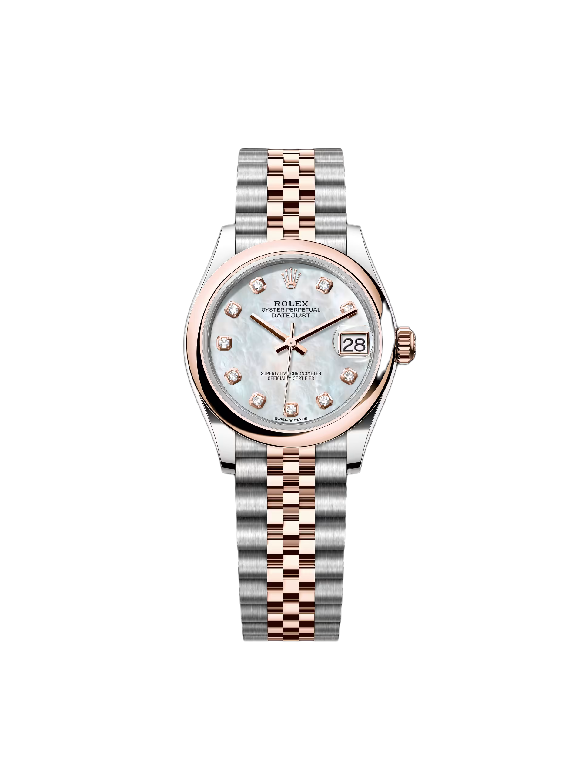 【Free Shipping】【Super Clone】RLX Datejust m278241-0025/0026 White Mother-of-Pearl 31mm Dial Oyster Bracelet Watch