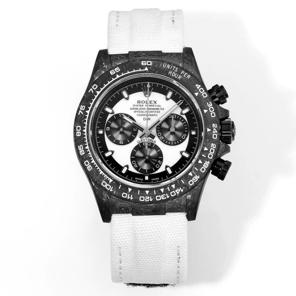 【Free Shipping】Rolex Cosmograph Daytona DIW Cream Carbon 40mm Replica 1:1 – Top Quality Version