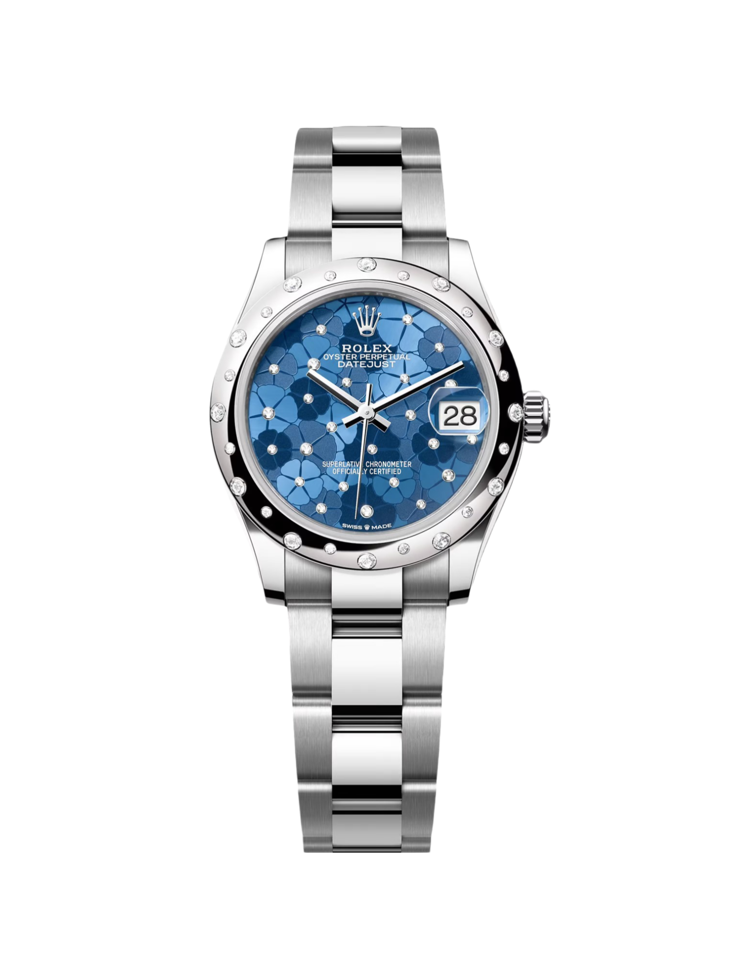 【Free Shipping】【Super Clone】RLX Datejust m278344-0037/0038 Blue Floral Motif Dial 31mm Oyster