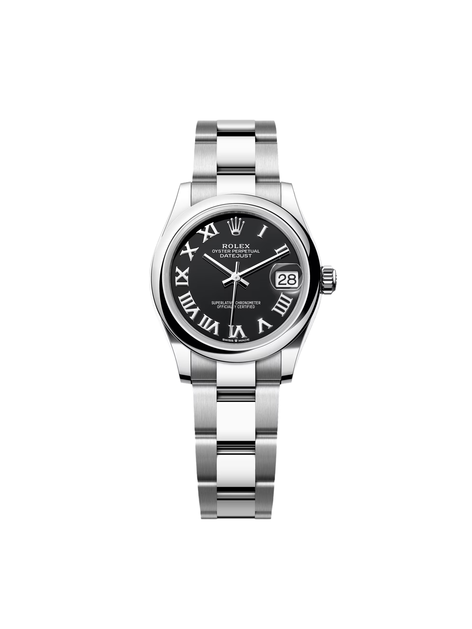 【Free Shipping】【Super Clone】RLX Datejust m278240-0001/0002 31mm Black Roman Domed Bezel Oyster Oystersteel