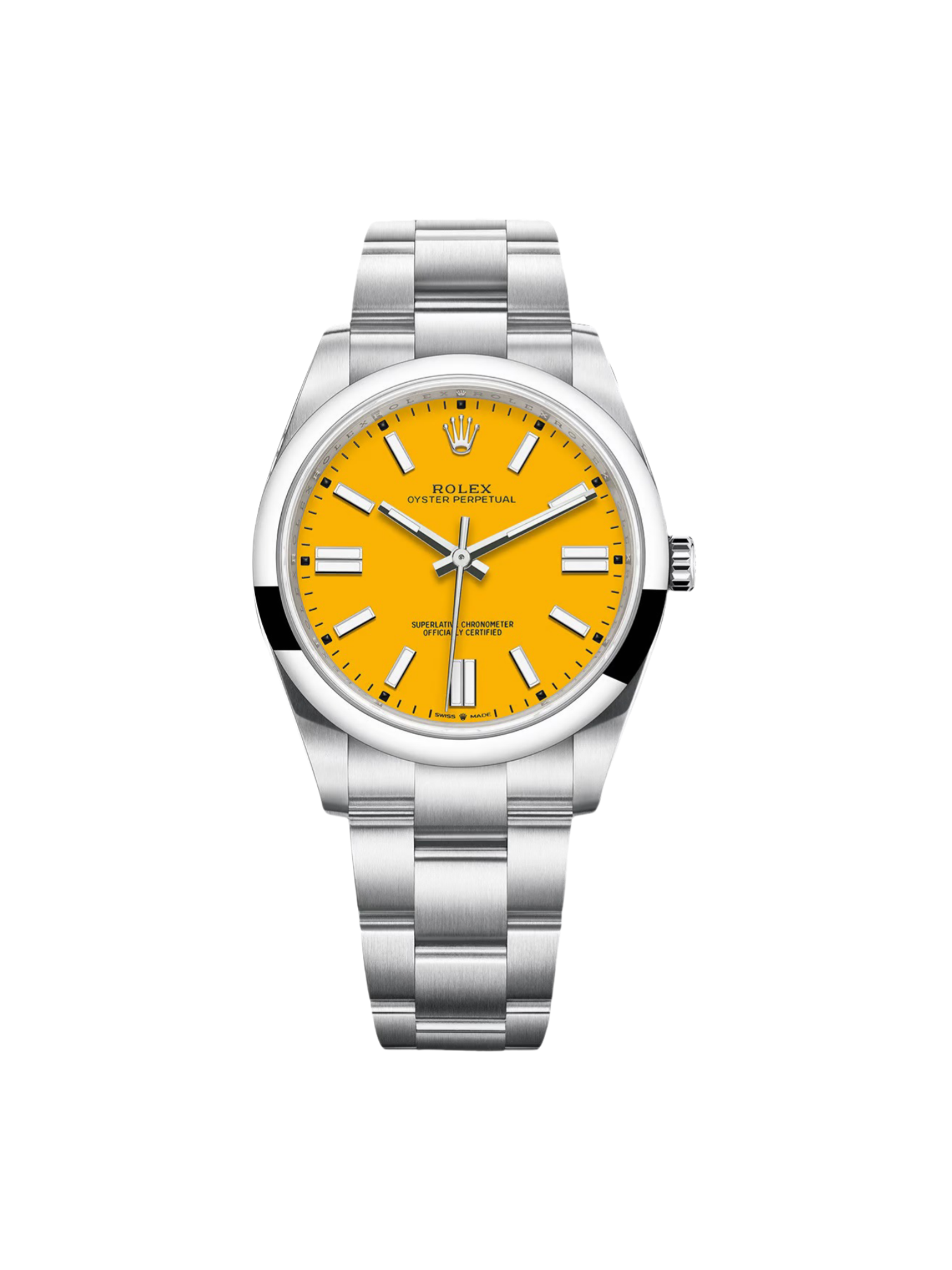【Free Shipping】【Super Clone】RLX Oyster Perpetual 41mm 124300-0004 Yellow Dial
