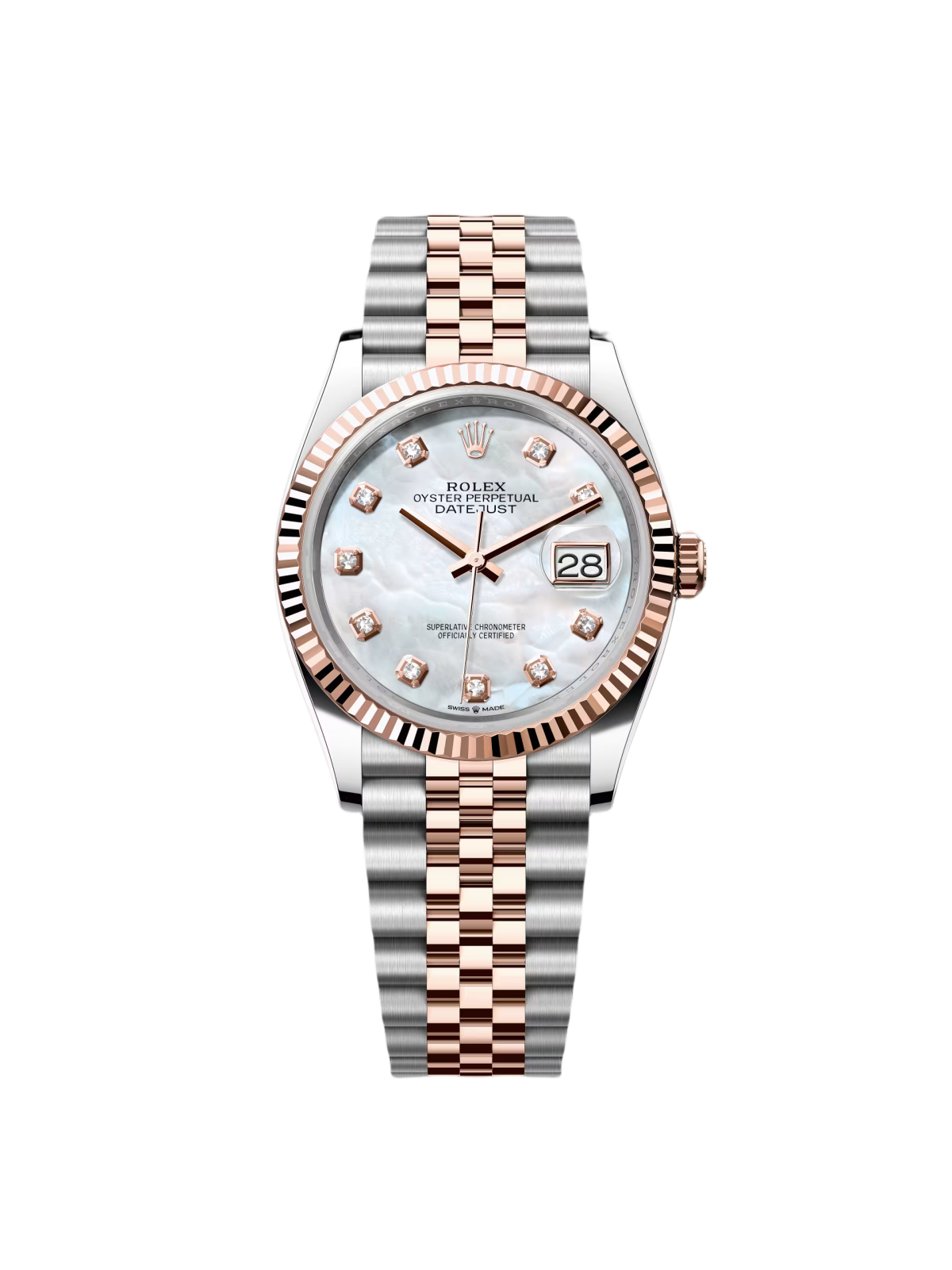 【Free Shipping】【Super Clone】RLX  Datejust 36mm 126231 Mother-of-Pearl Dial Jubilee Bracelet