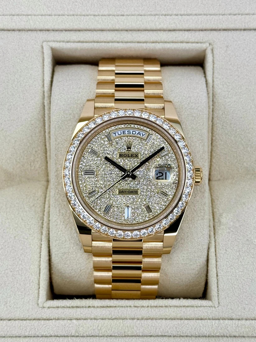 【Free Shipping】【Super Clone】RLX Day-Date 40mm Diamond Dial Watch 228348RBR-0037