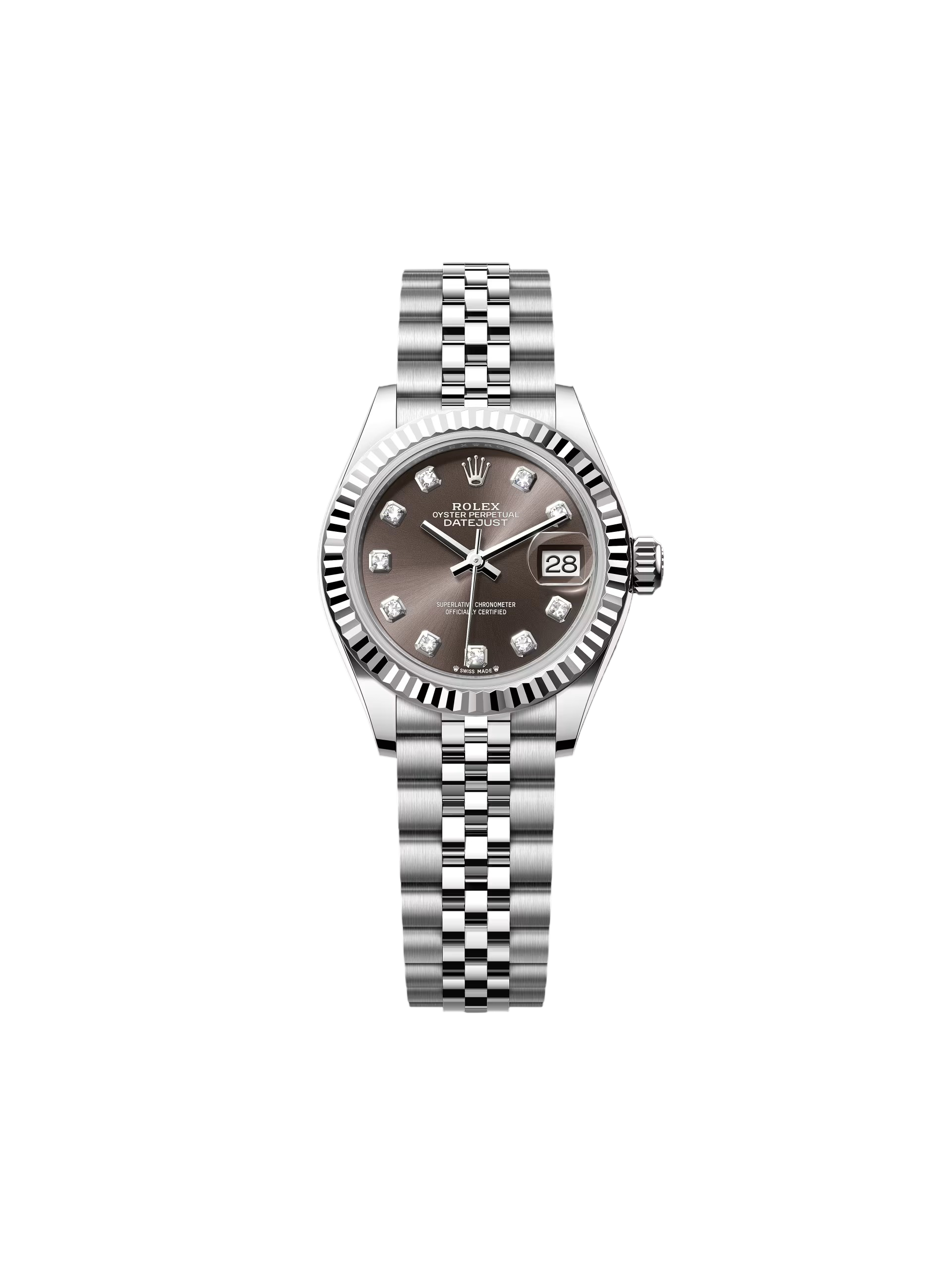 【Free Shipping】【Super Clone】RLX Lady-Datejust 28mm 279174 Dark Grey Diamond Dial Oyster Bracelet