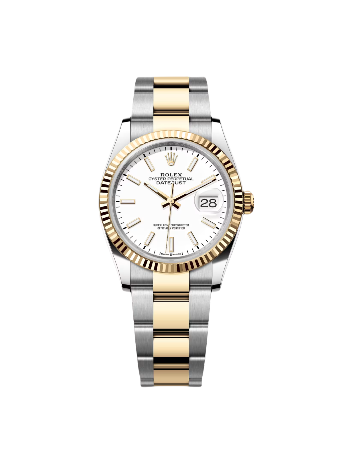 【Free Shipping】【Super Clone】RLX  Datejust 36mm 126233 White Index Dial Two-Tone Jubilee Bracelet Watch