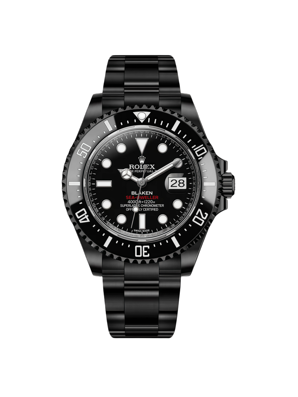 【Free Shipping】【Super Clone】RLX Sea-Dweller Full Black Multiple Dial Color Options 43mm