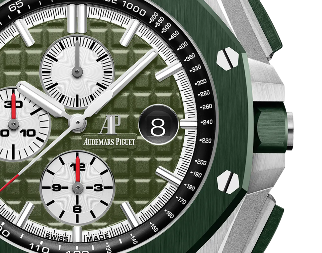 【Free Shipping】【Super Clone】A&P OFFSHORE Khaki Green Camouflage Dial CHRONOGRAPH 44mm