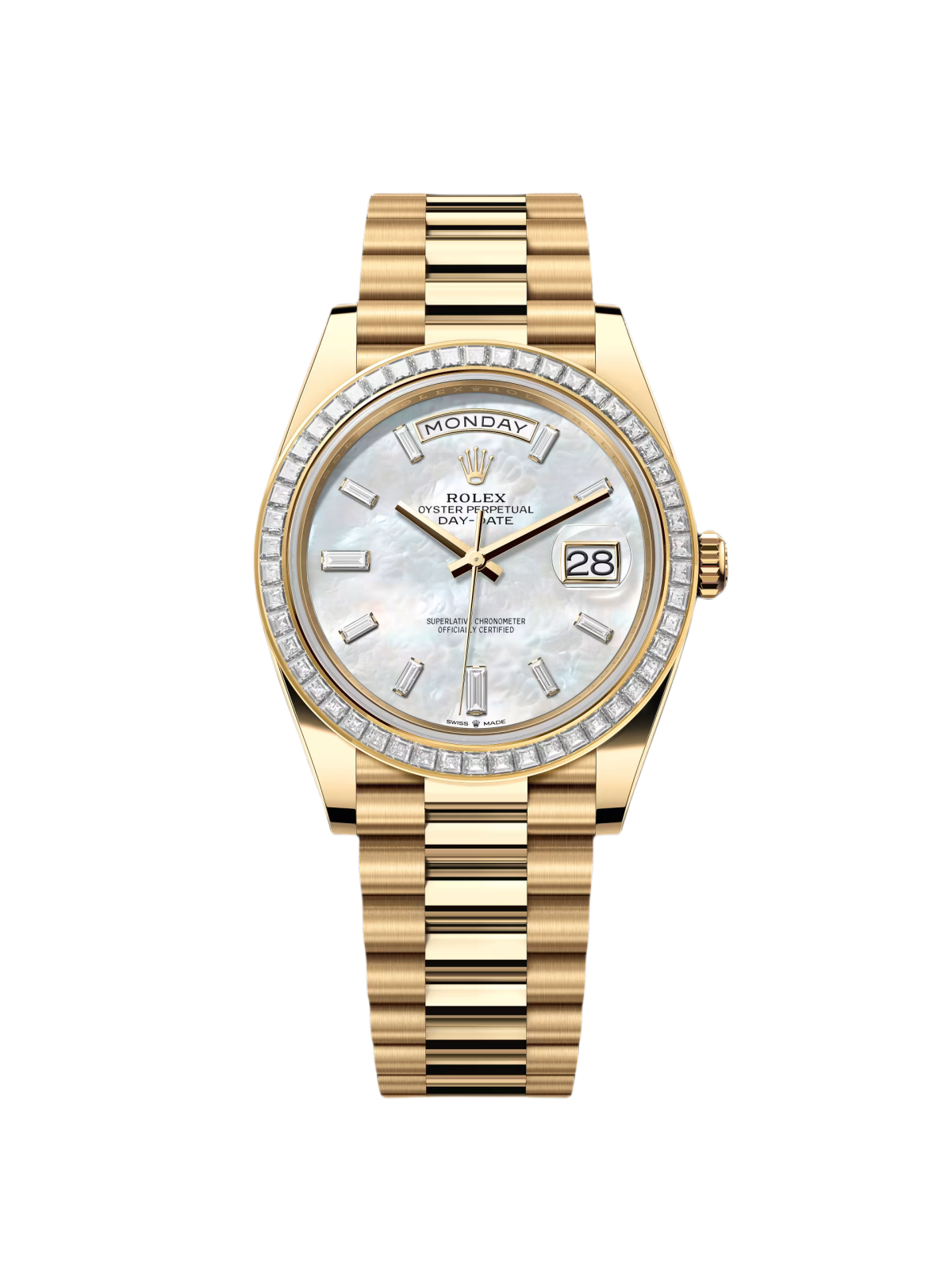 【Free Shipping】【Super Clone】RLX Day-Date 40mm 228398TBR-0043 White Mother-of-Pearl Dial President Watch