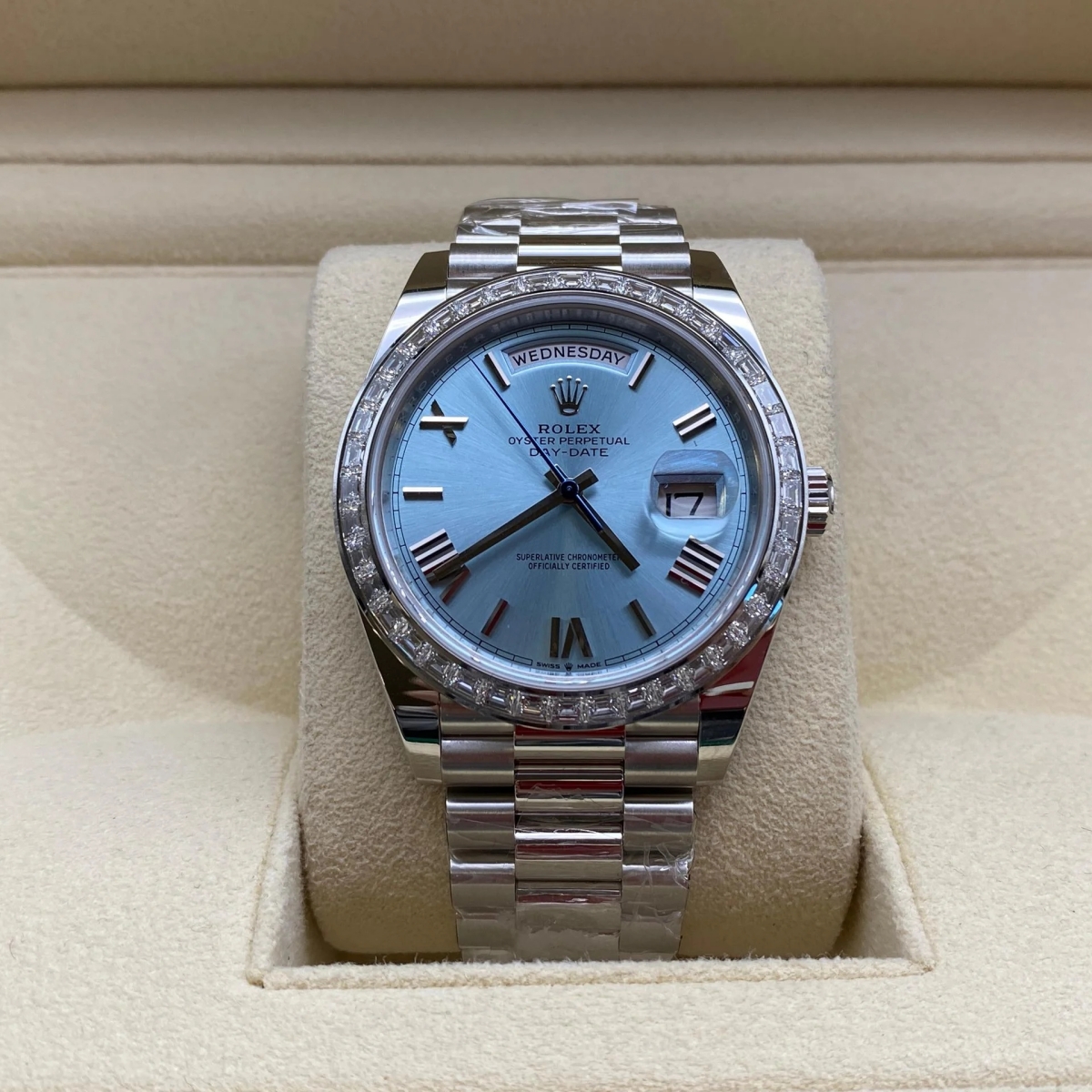 【Free Shipping】【Super Clone】RLX Day-Date 40mm 228396TBR-0030 Ice Blue Roman Dial