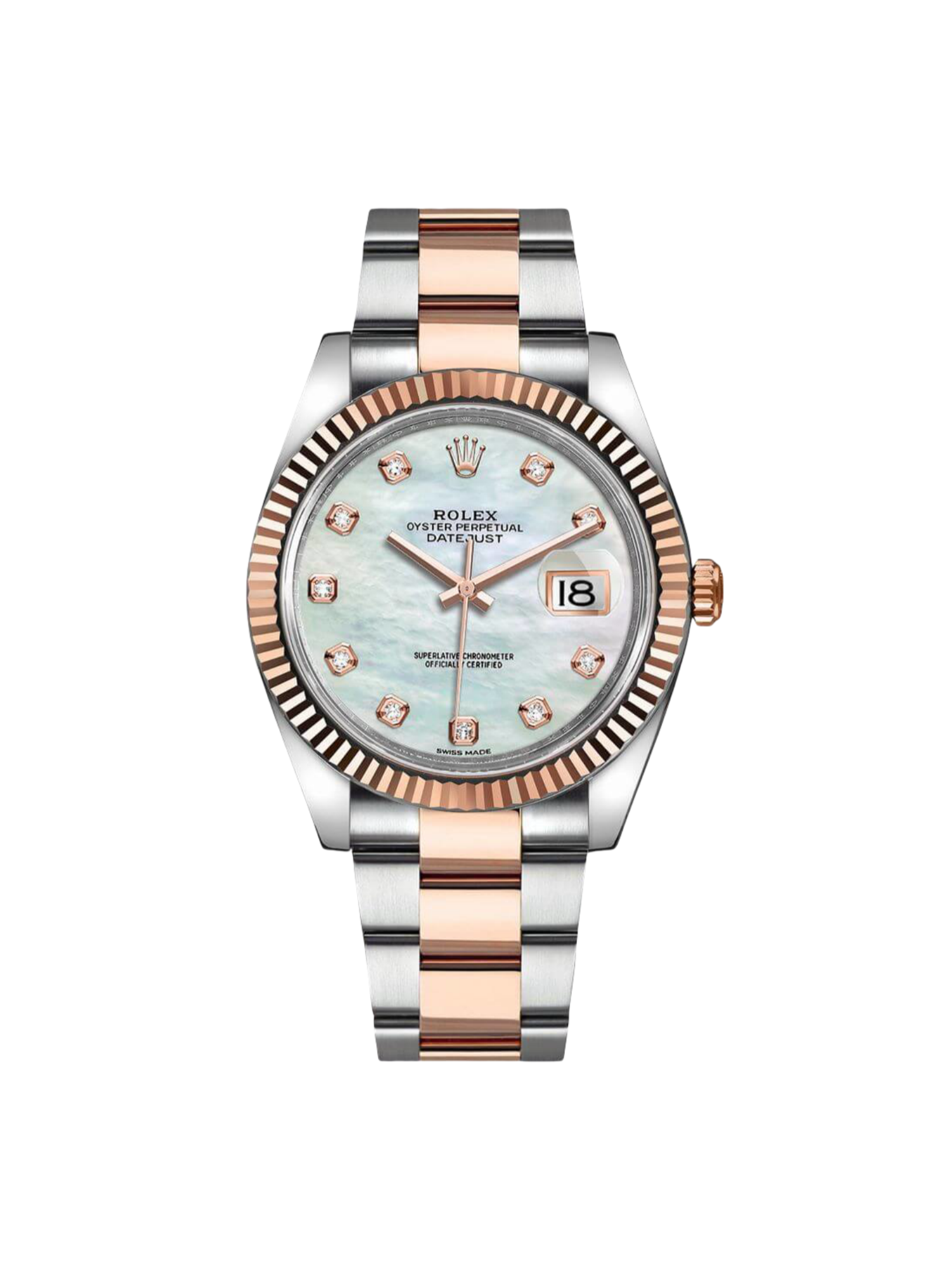 【Free Shipping】【Super Clone】RLX Datejust 41mm 126331 MOP Diamond Jubilee Steel and Rose Gold Watch