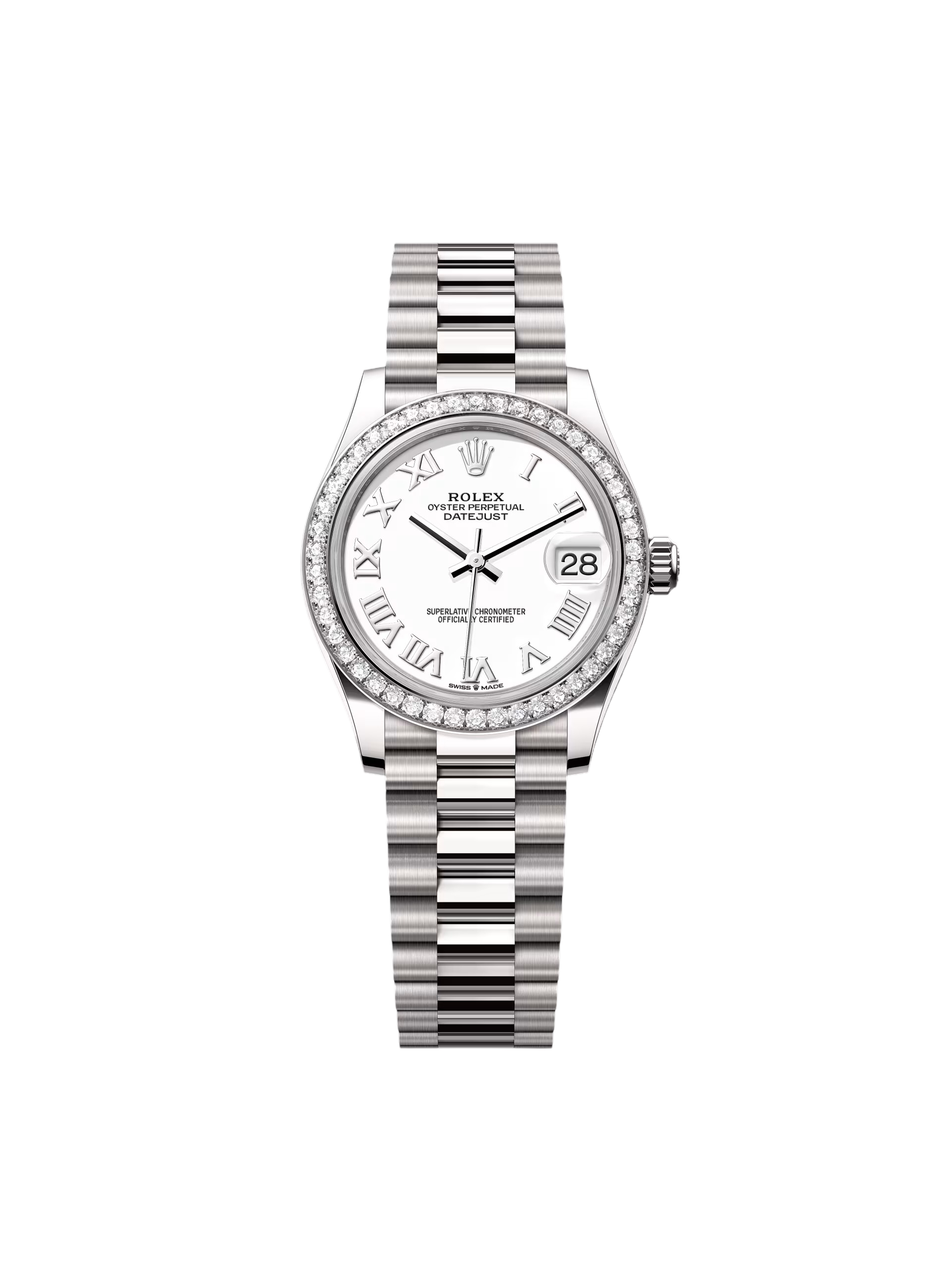 【Free Shipping】【Super Clone】RLX Datejust m278289RBR-0007 White Dial White Gold President Watch