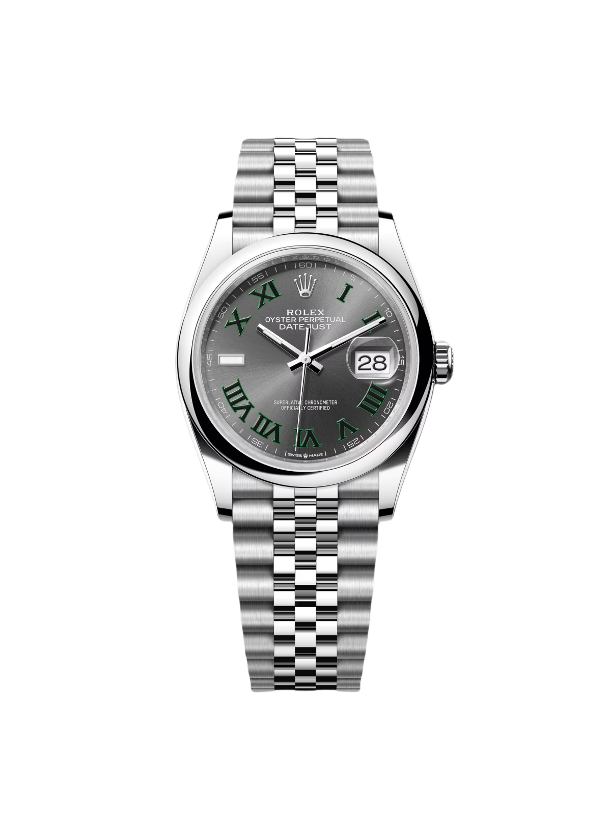 【Free Shipping】【Super Clone】RLX  Datejust 36mm 126200 Oyster Perpetual Wimbledon Dial Jubilee Stainless Steel