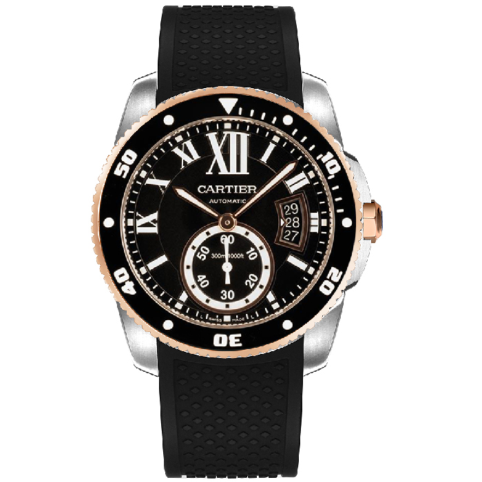 【Free Shipping】【Super Clone】Calibre Rose Gold Mix Black 42mm