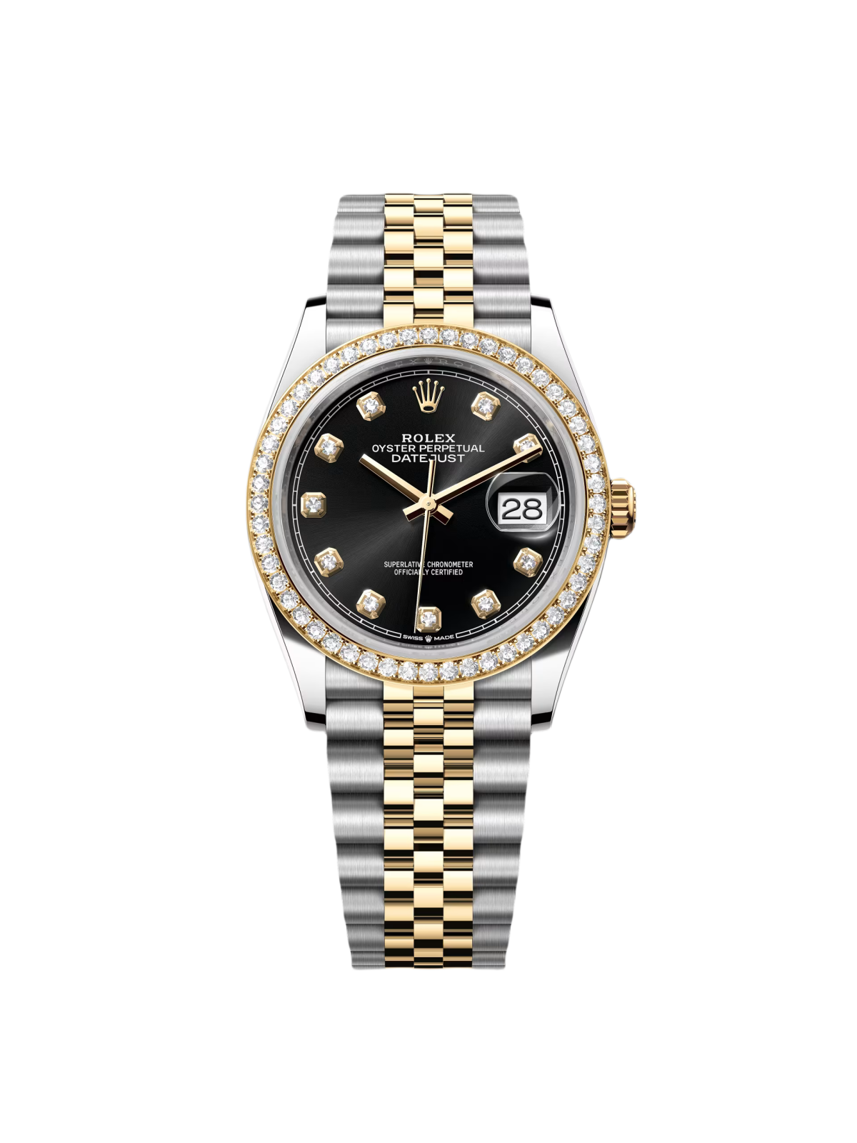 【Free Shipping】【Super Clone】RLX  Datejust 36mm 126283 Bright Black Dial Oyster Bracelet Watch