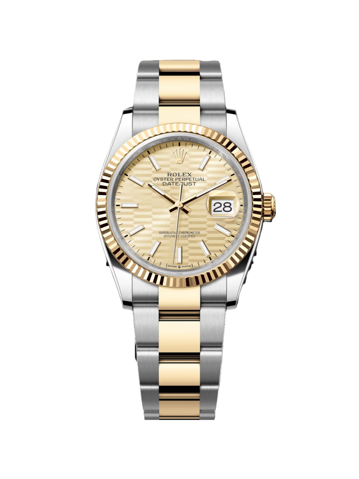 【Free Shipping】【Super Clone】RLX  Datejust 36mm 126233 Golden Fluted Motif 36mm Dial Oyster Bracelet