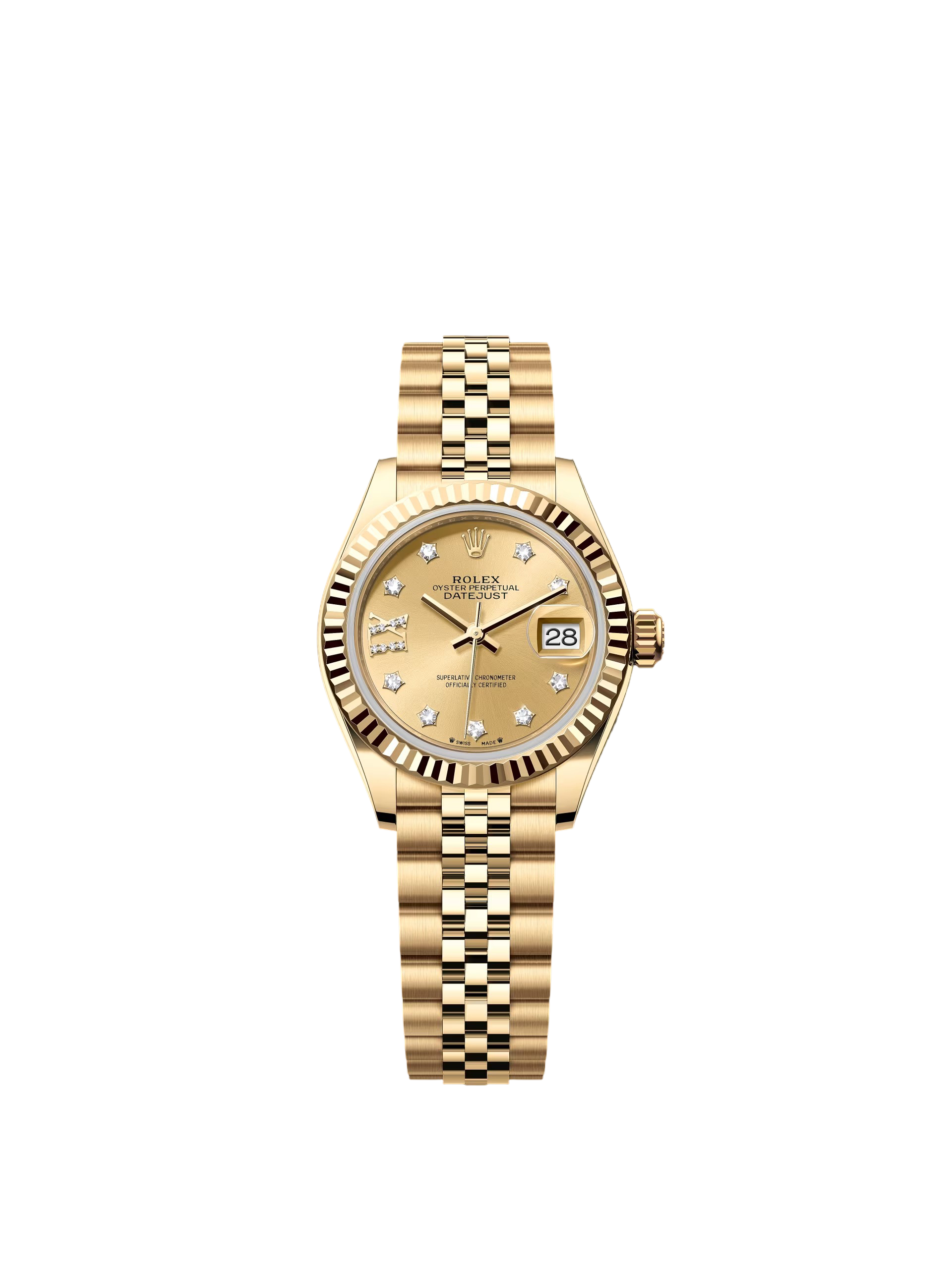 【Free Shipping】【Super Clone】RLX Lady-Datejust 28mm 279178  Champagne Diamond Dial