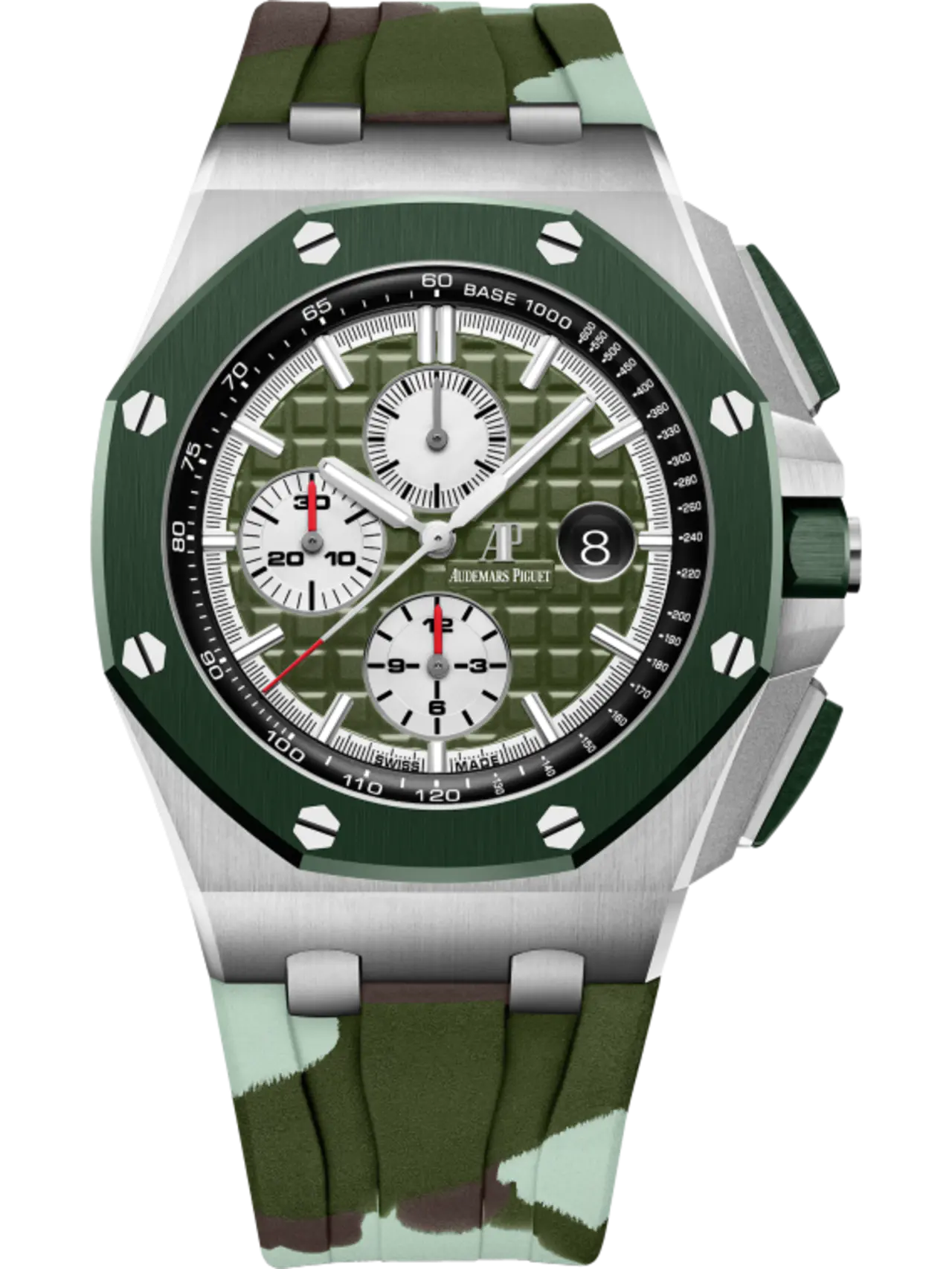 【Free Shipping】【Super Clone】A&P OFFSHORE Khaki Green Camouflage Dial CHRONOGRAPH 44mm