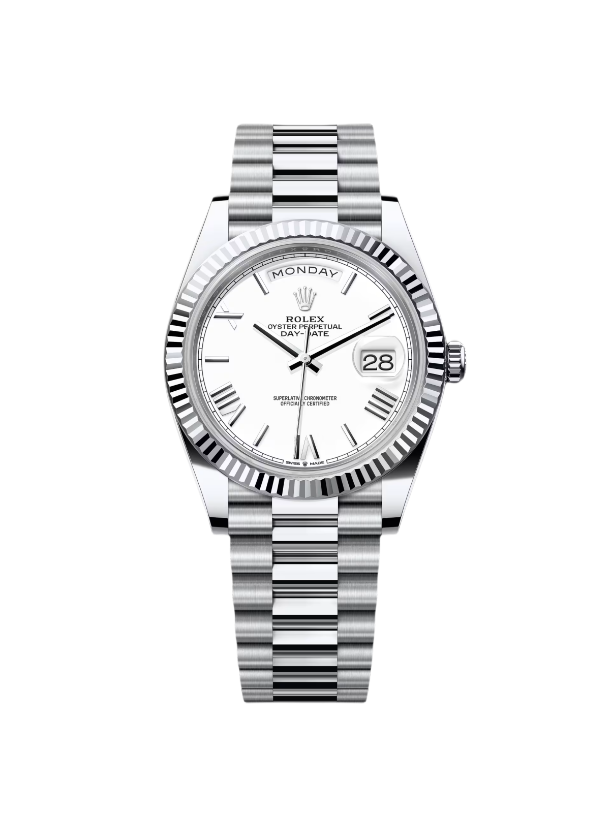 【Free Shipping】【Super Clone】RLX Day-Date 228236-0010 White Roman Dial
