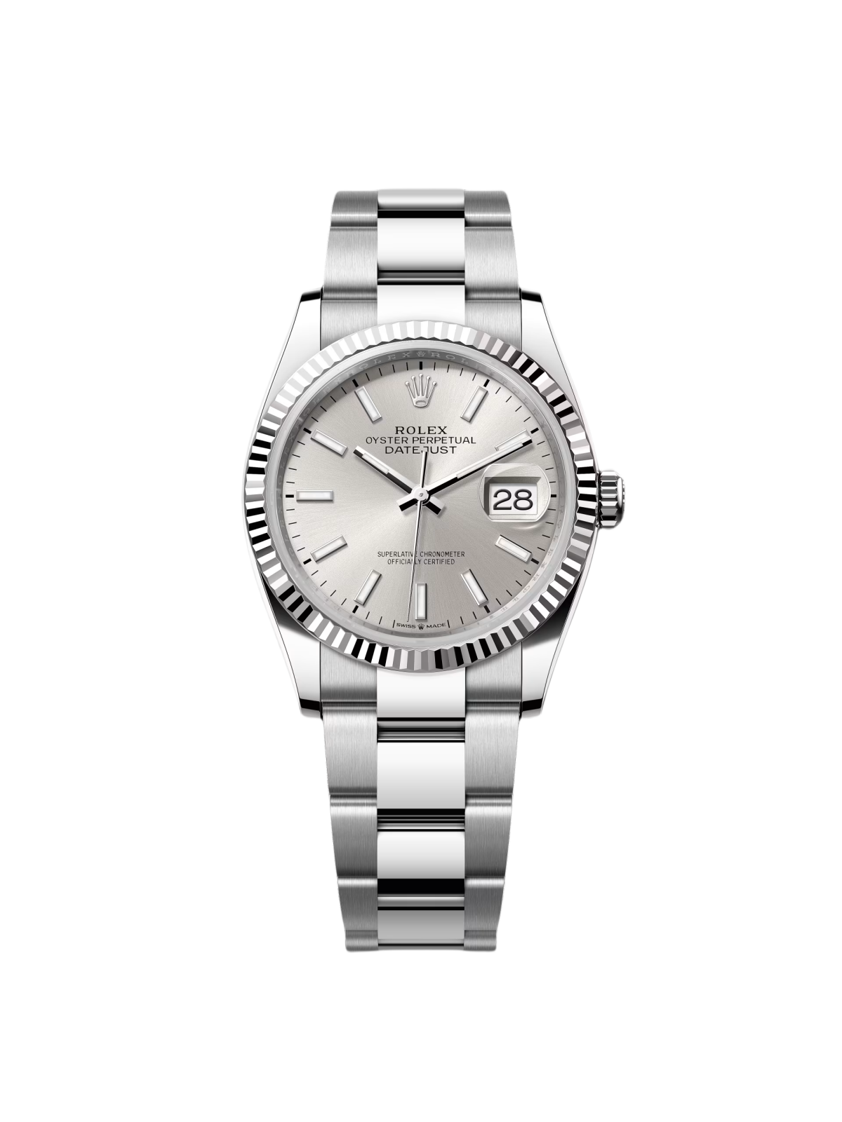 【Free Shipping】【Super Clone】RLX  Datejust 36mm 126234 Silver Index Dial Oyster Stainless Steel