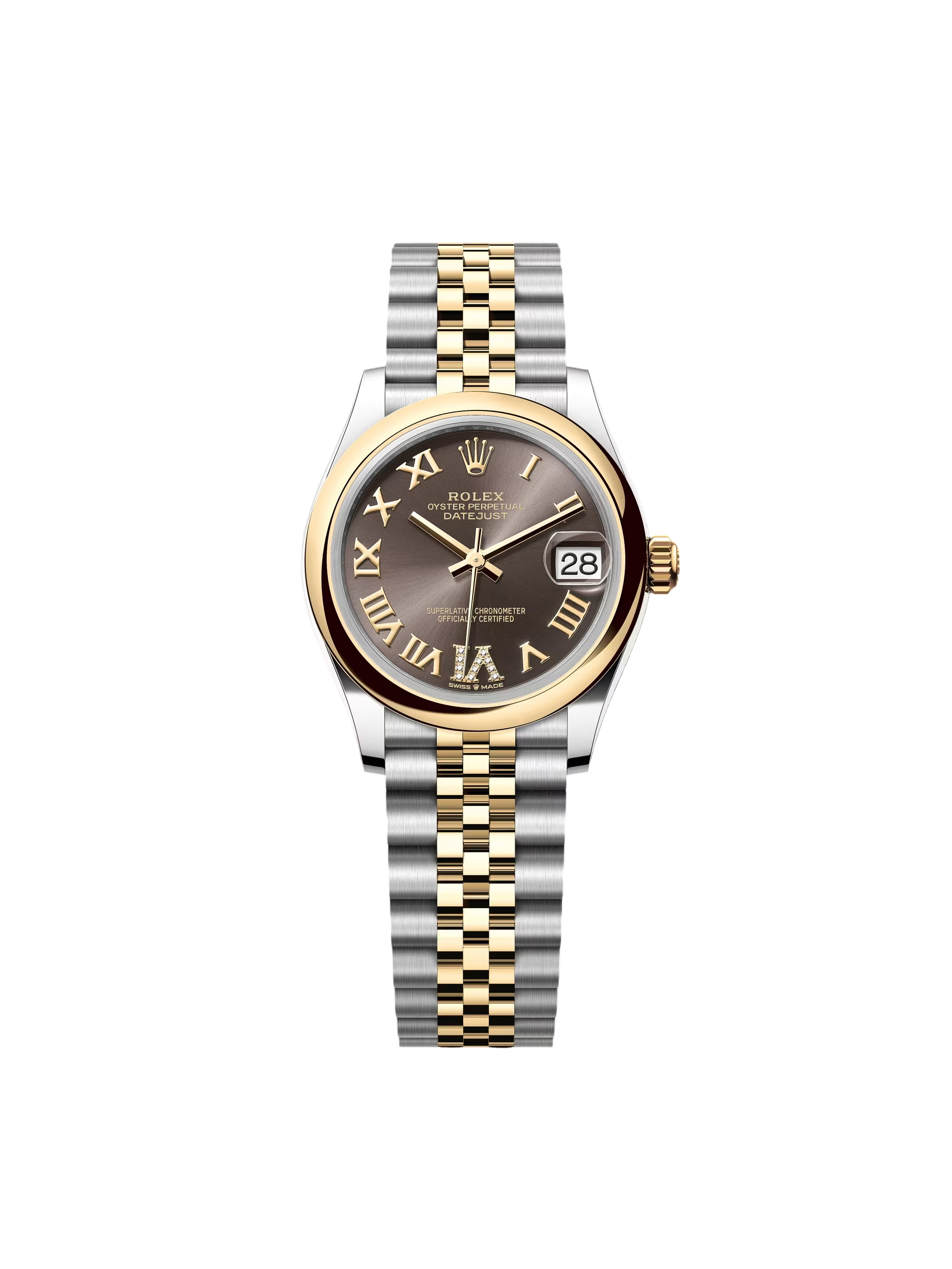 【Free Shipping】【Super Clone】RLX Datejust m278243-0013/0014  31mm Dark Grey Dial Yellow Rolesor Oyster Watch