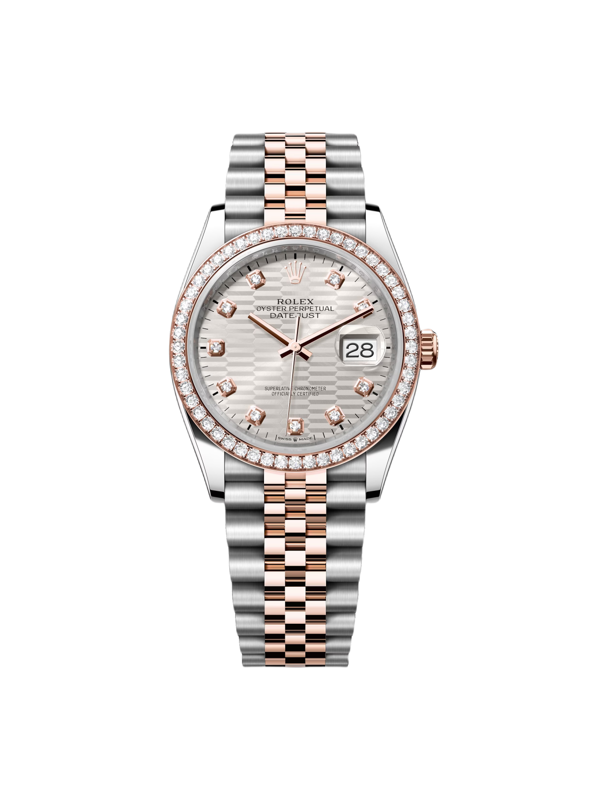 【Free Shipping】【Super Clone】RLX  Datejust 36mm 126281 Silver Palm Index Dial Jubilee Bracelet