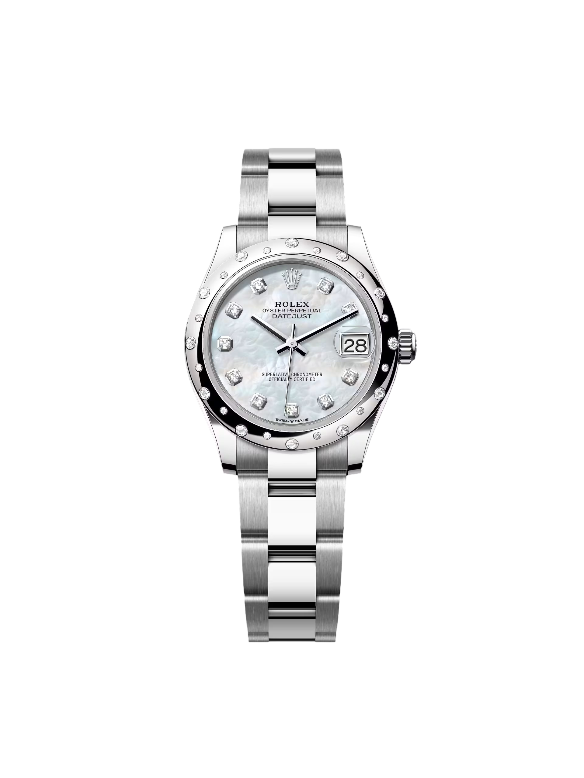 【Free Shipping】【Super Clone】RLX Datejust m278344-0005/0006 Mother-of-Pearl Dial 31mm Domed Diamond Oyster Watch