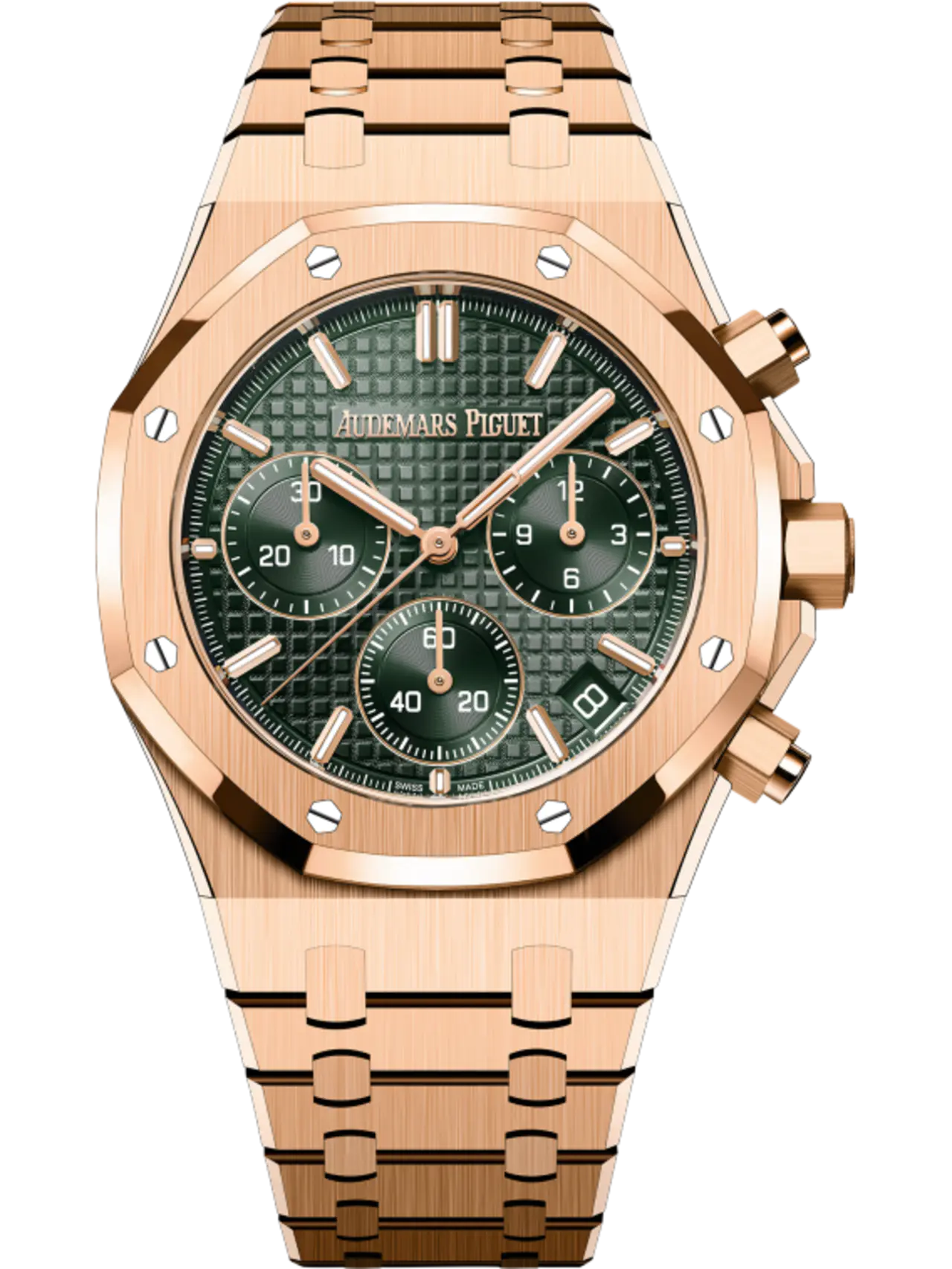 【Free Shipping】【Super Clone】A&P ROYAL OAK Pink Gold Khaki Green Dial CHRONOGRAPH 41mm
