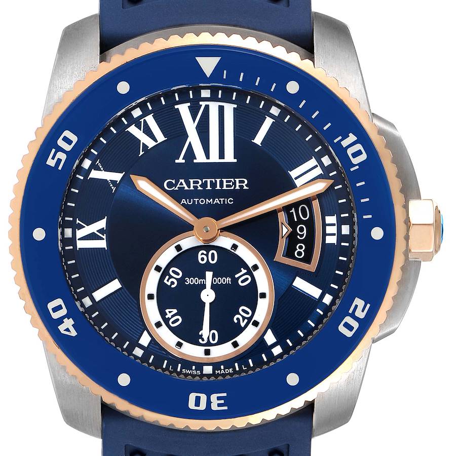【Free Shipping】【Super Clone】CALIBRE ROSE GOLD MIX BLUE 42mm