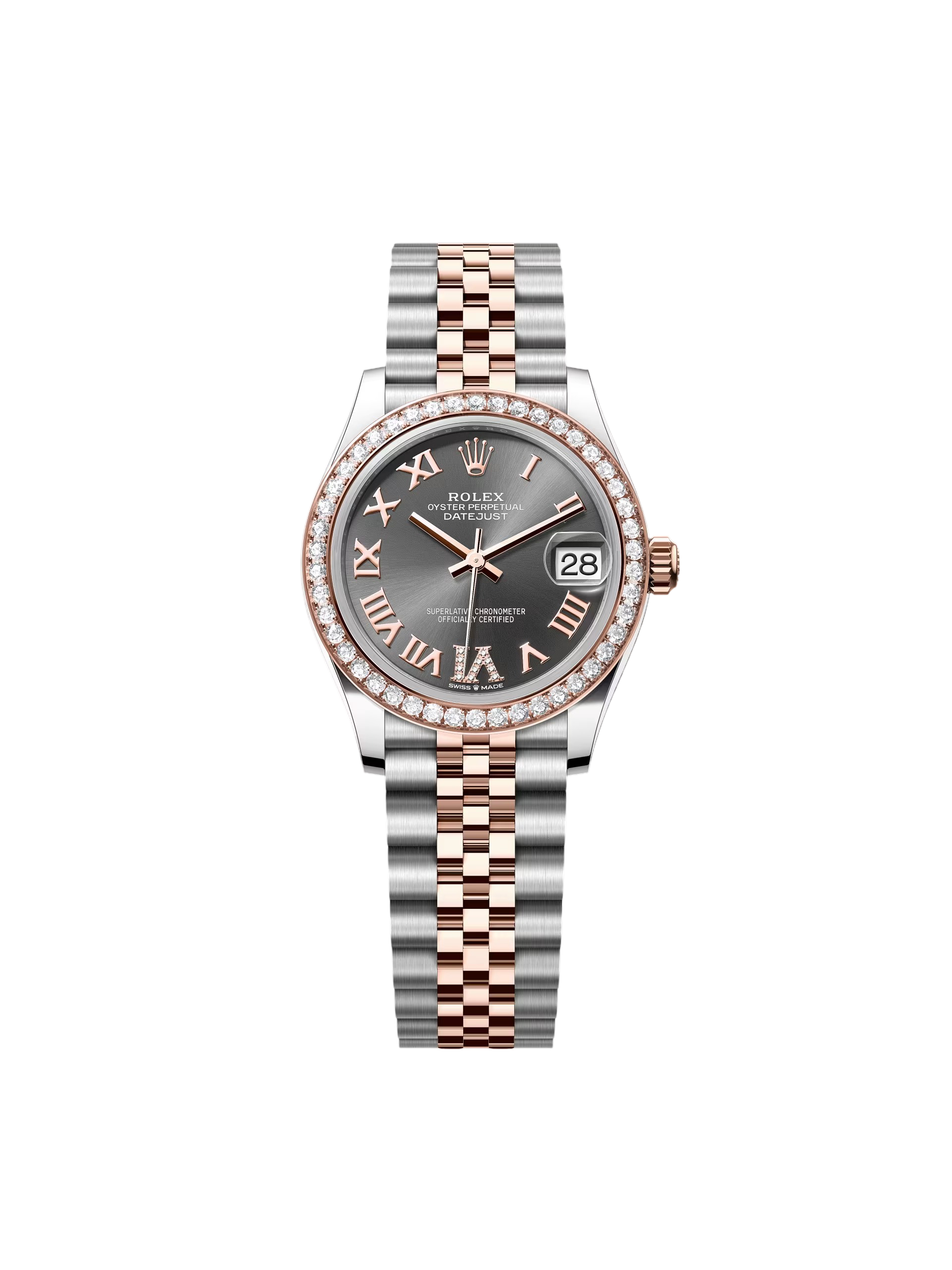 【Free Shipping】【Super Clone】RLX Datejust m278381-0029/0030 Slate Roman Diamond Dial Diamond-Set Bezel 31mm