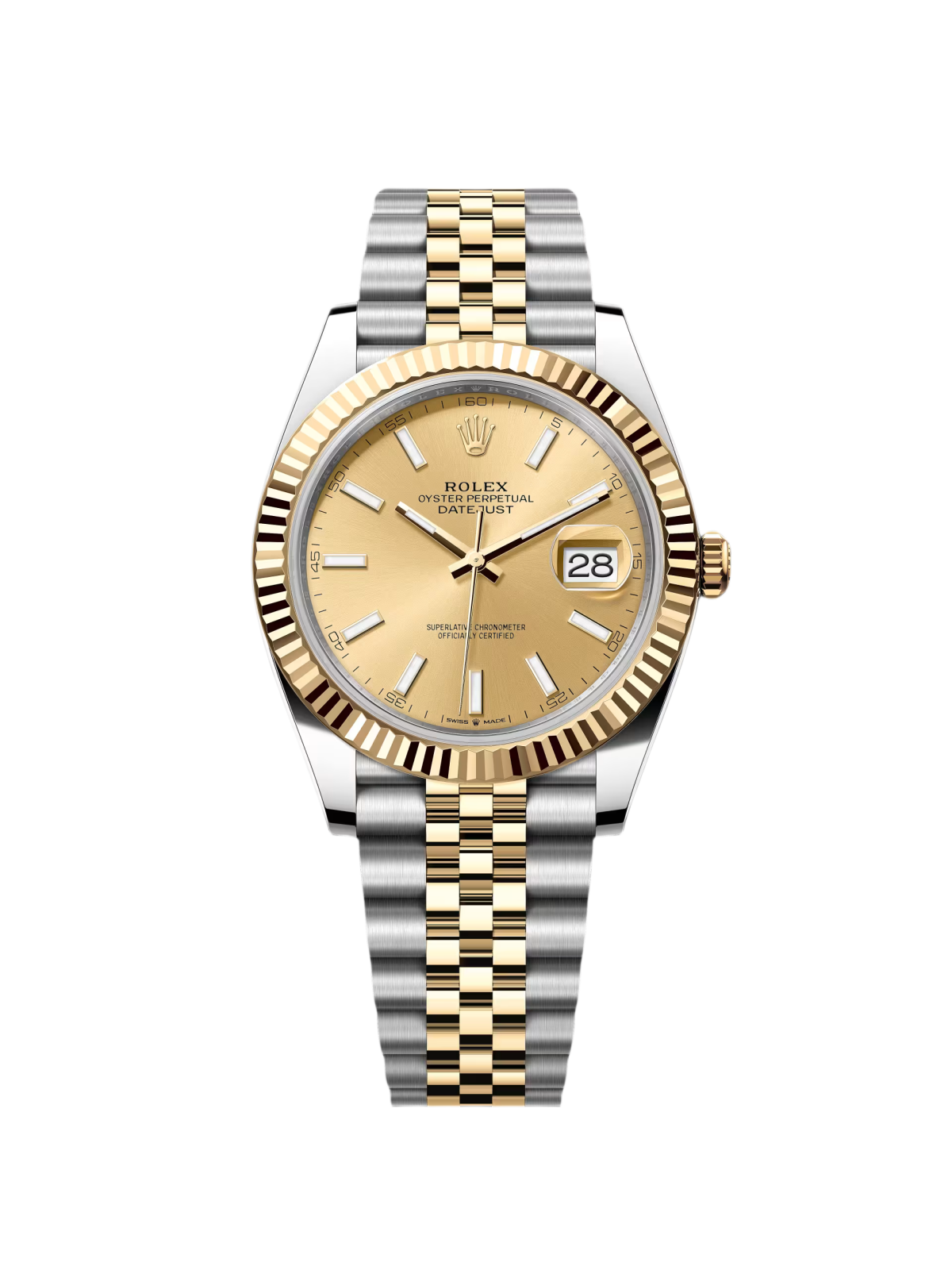 【Free Shipping】【Super Clone】RLX  Datejust 41mm 126333 Champagne Index Jubilee Steel and Yellow Gold Mens Watch