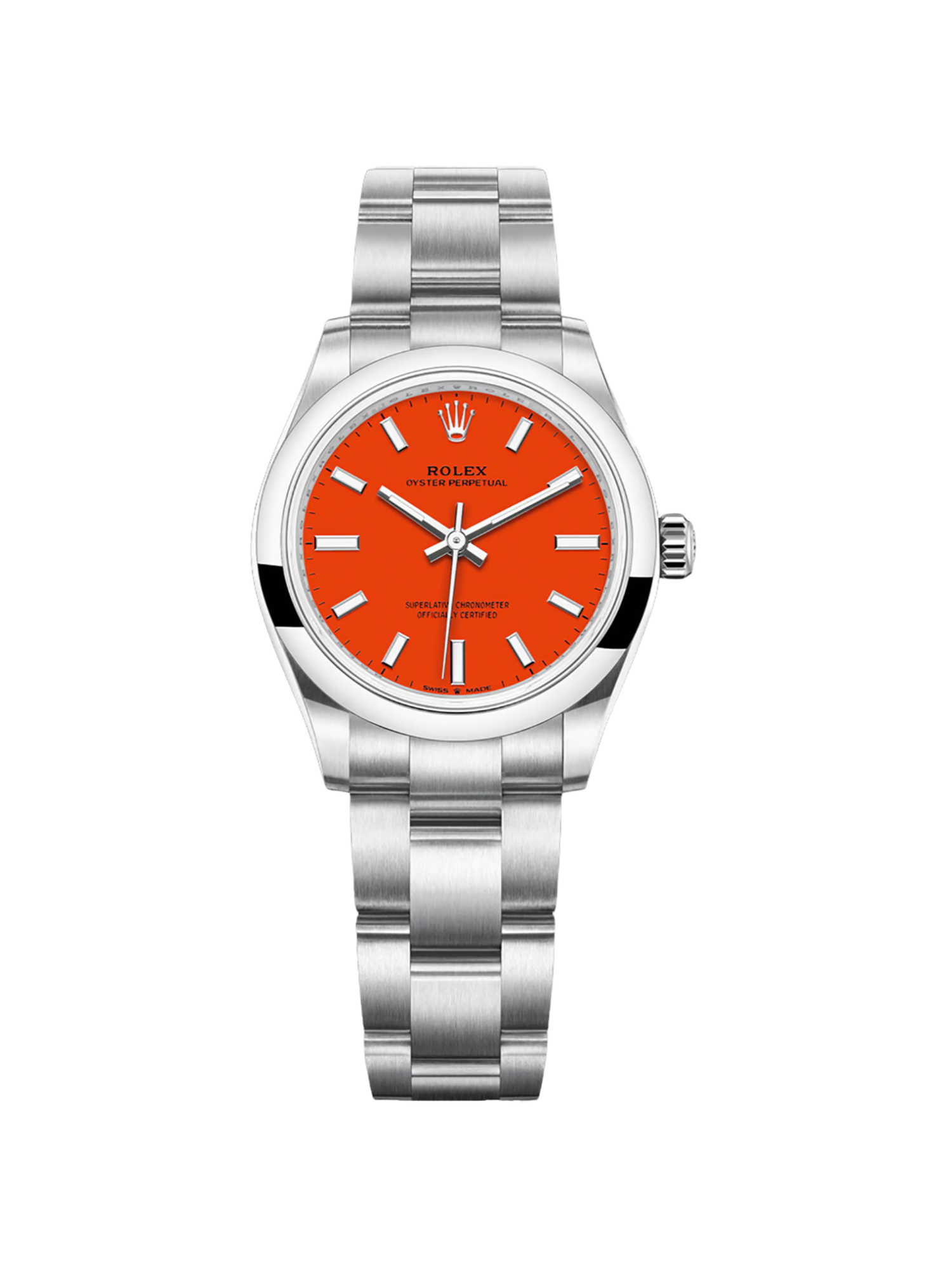 【Free Shipping】【Super Clone】RLX Oyster Perpetual 31mm 277200-0008 Coral Red Dial Oyster Bracelet Watch