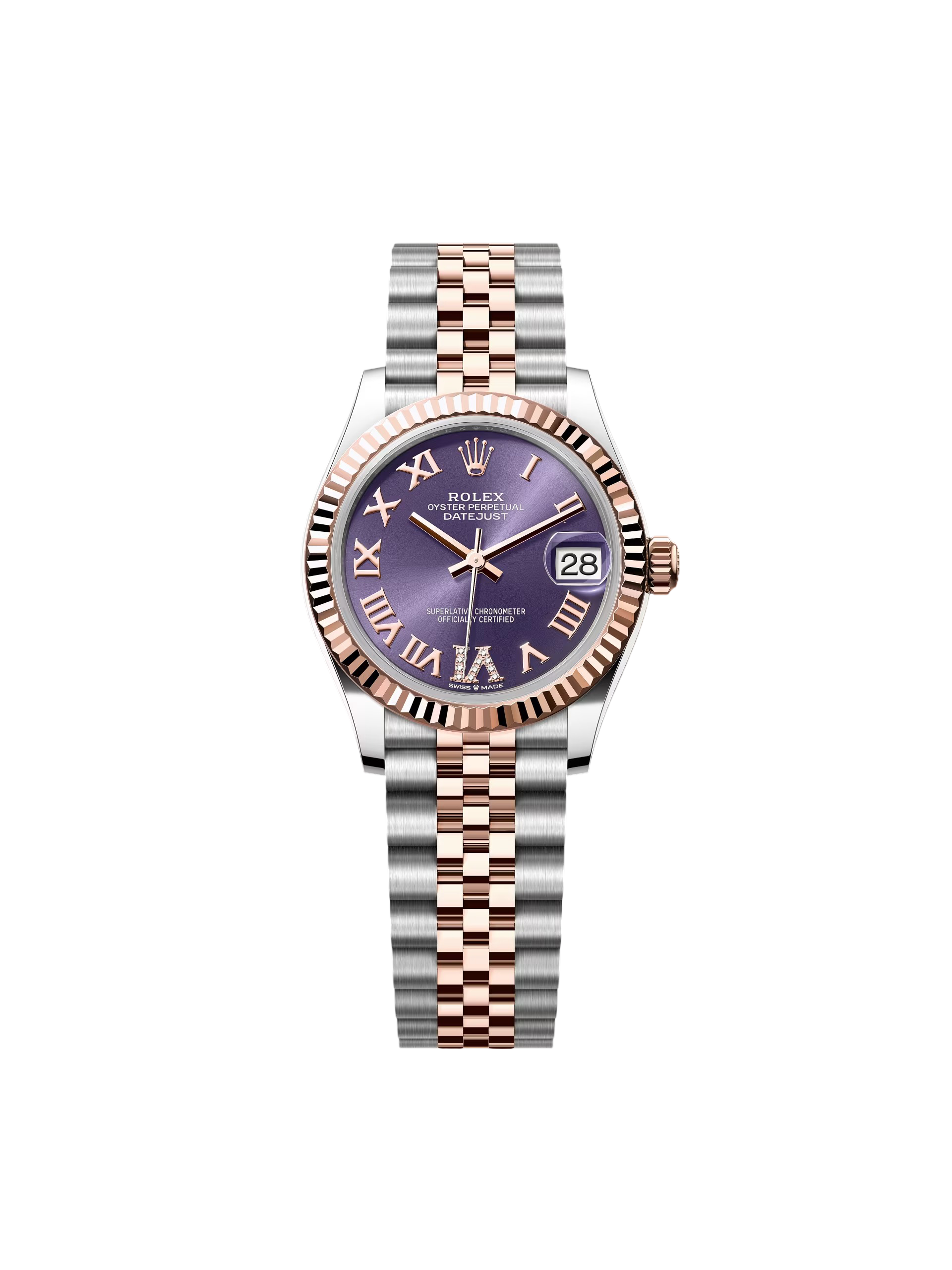 【Free Shipping】【Super Clone】RLX Datejust m278271-0019/0020 Aubergine 31mm Dial Oyster Bracelet Watch