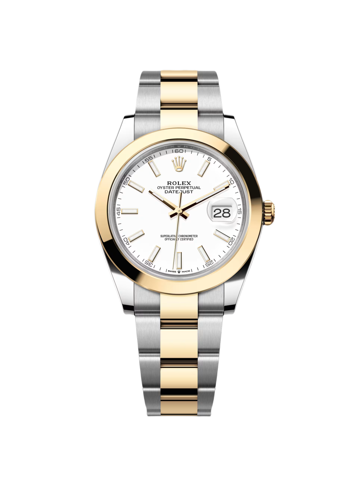 【Free Shipping】【Super Clone】RLX Datejust 41mm 126303 White Index Oyster Steel and Yellow Gold Mens Watch