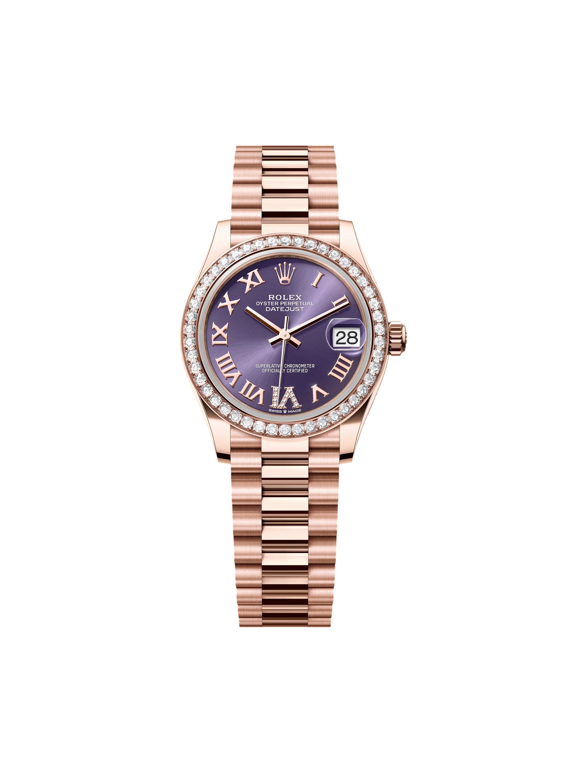 【Free Shipping】【Super Clone】RLX Datejust m278285RBR-0023 Aubergine Dial 31mm