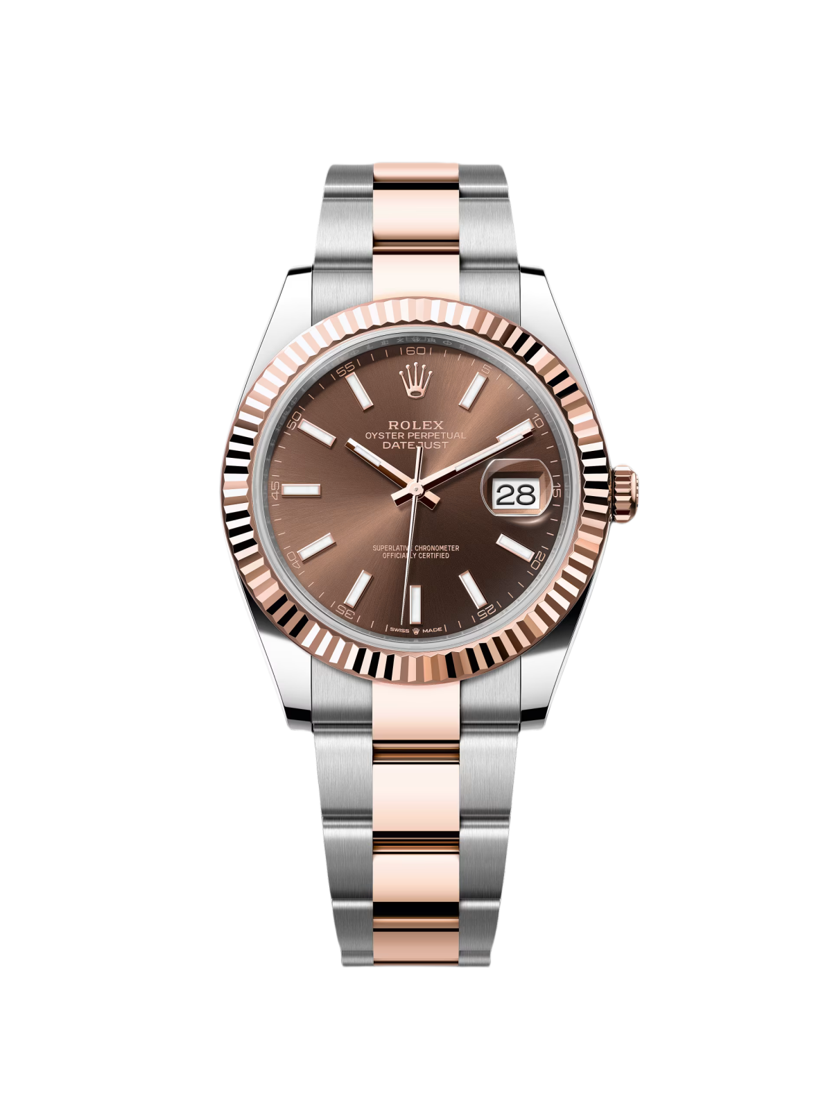 【Free Shipping】【Super Clone】RLX Datejust 41mm 126331 Chocolate Index Jubilee Steel and Everose Gold Watch