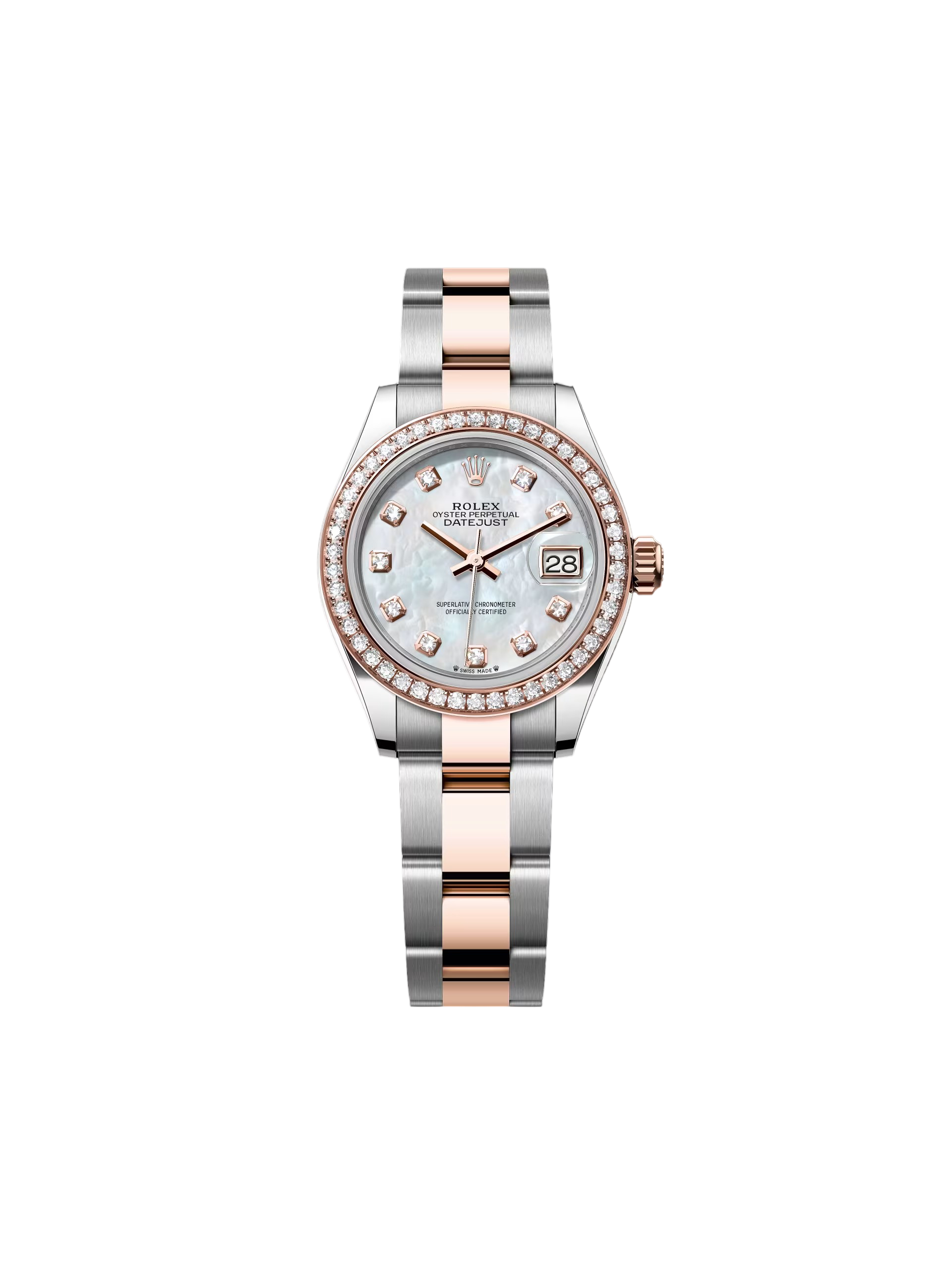 【Free Shipping】【Super Clone】RLX Lady-Datejust 28mm 279381RBR Mother-of-Pearl Diamond Dial Oyster Bracelet