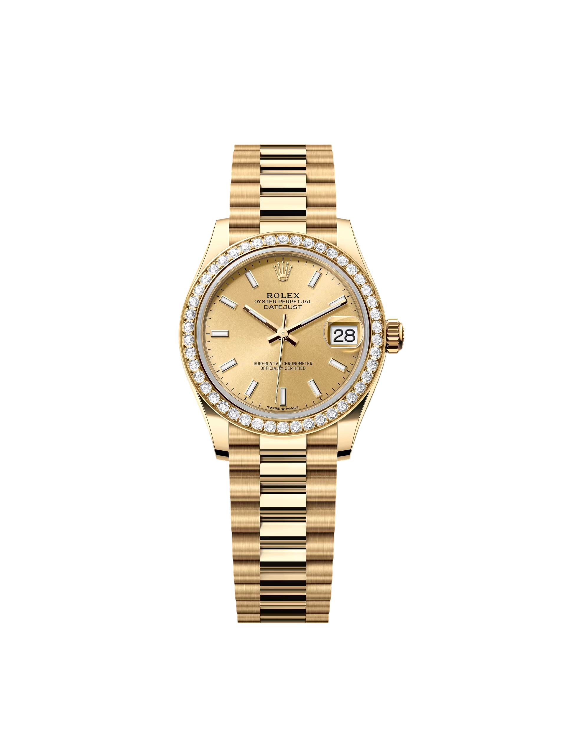 【Free Shipping】【Super Clone】RLX Datejust m278288RBR-0022 Champagne 31mm Dial President Bracelet Watch