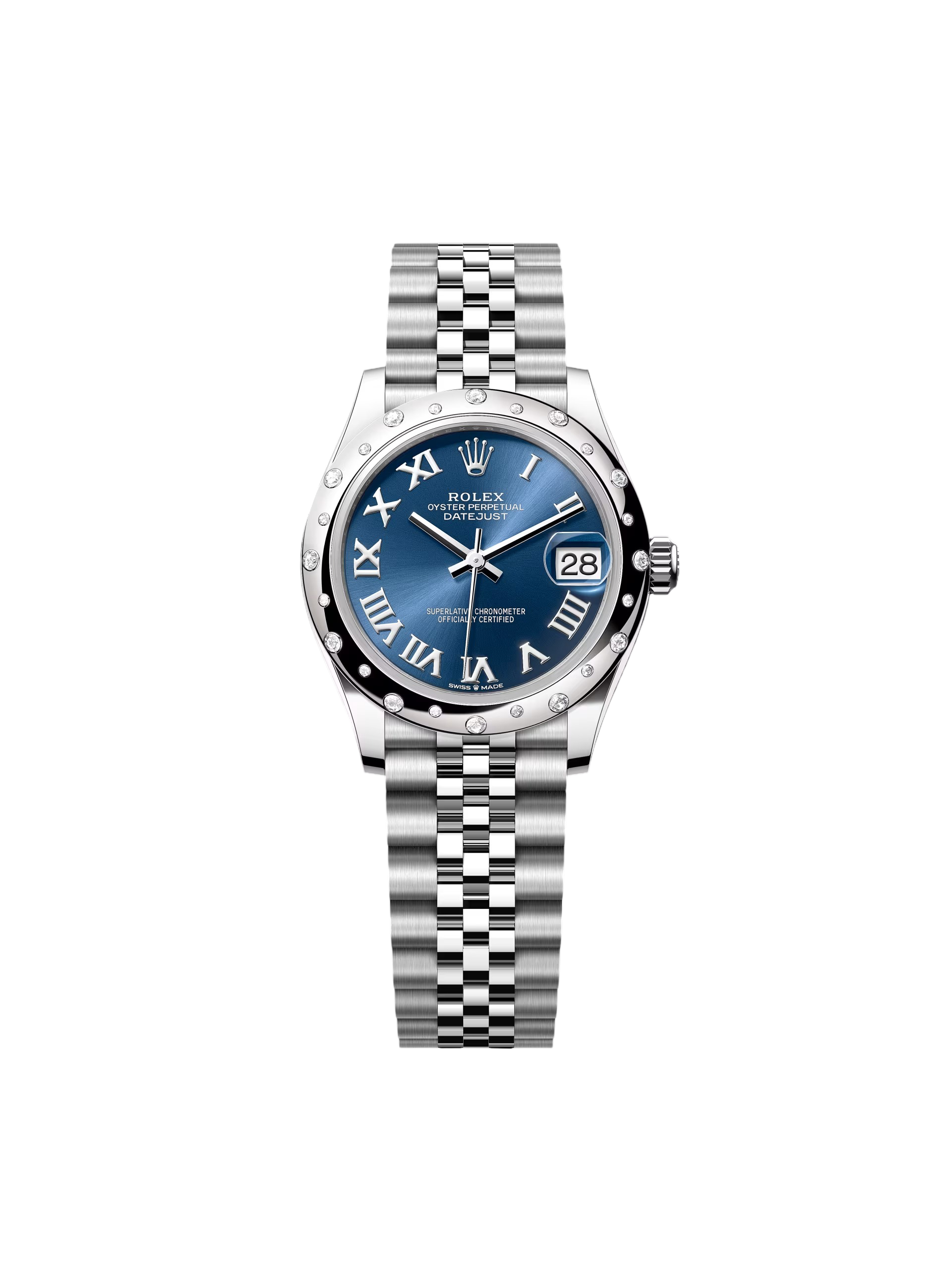 【Free Shipping】【Super Clone】RLX Datejust m278344-0035/0036 Bright Blue Dial 31mm Domed Diamond Oyster Watch