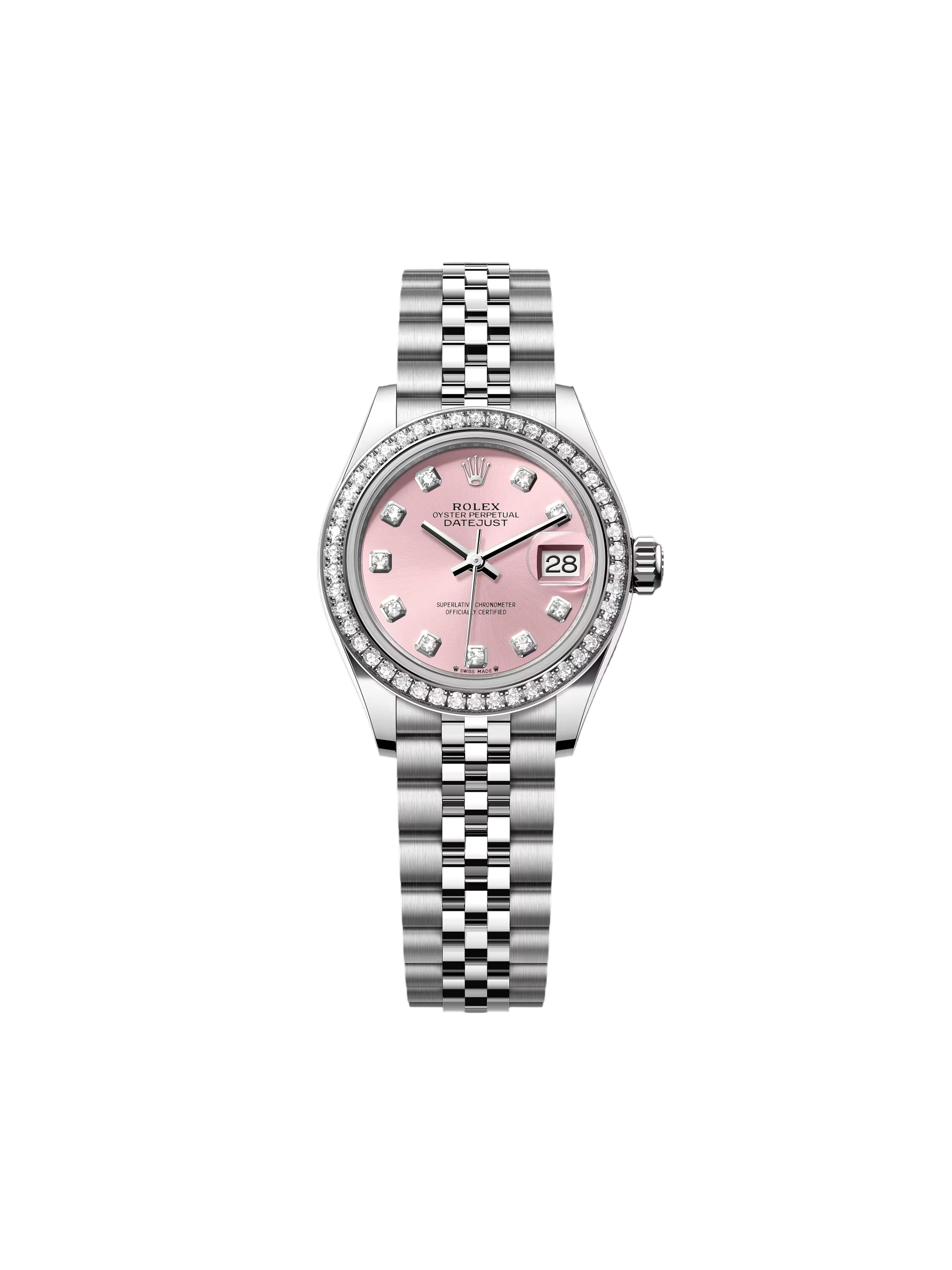 【Free Shipping】【Super Clone】RLX Lady-Datejust 28mm 279384RBR Pink Dial Oyster Bracelet
