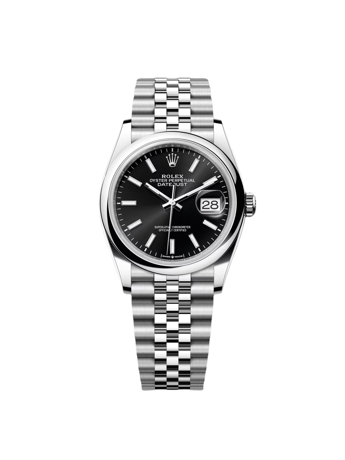 【Free Shipping】【Super Clone】RLX  Datejust 36mm 126200 Stainless Steel Black Dial Jubilee Watch
