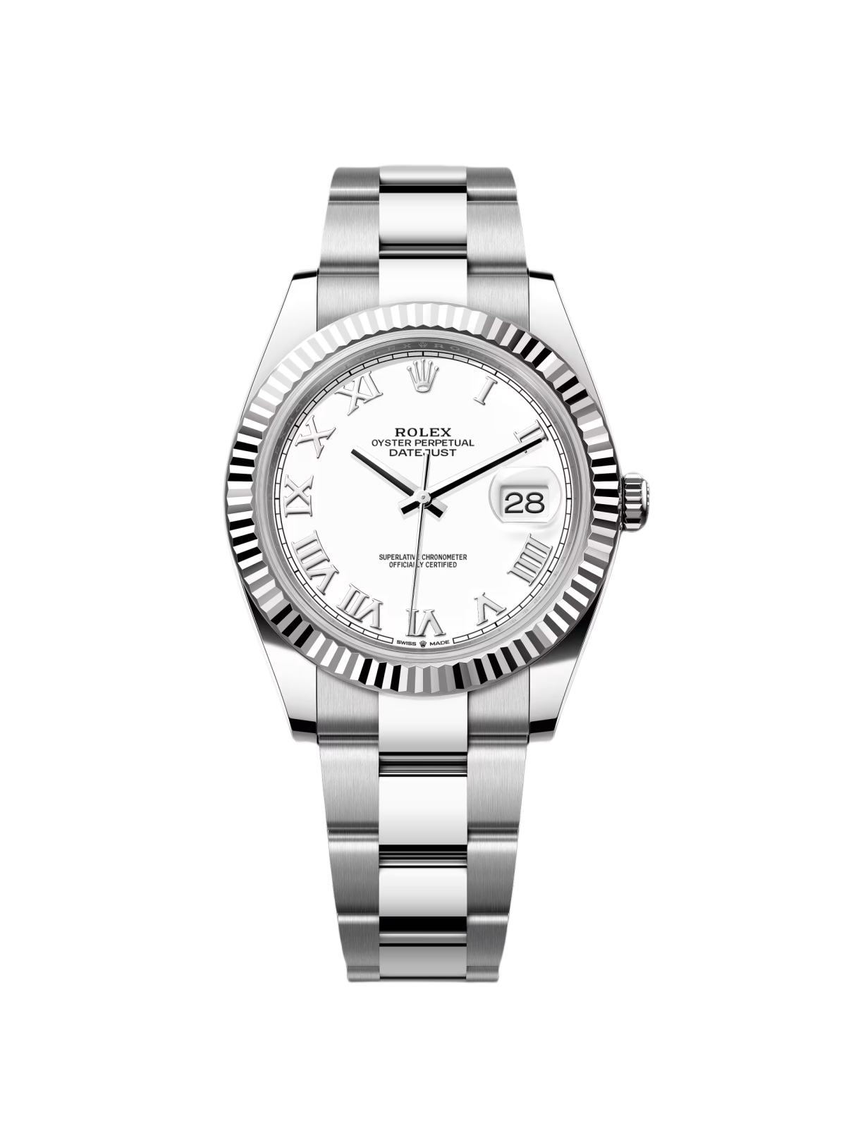 【Free Shipping】【Super Clone】RLX  Datejust 41mm 126334 White Roman Oyster Stainless Steel Mens Watch