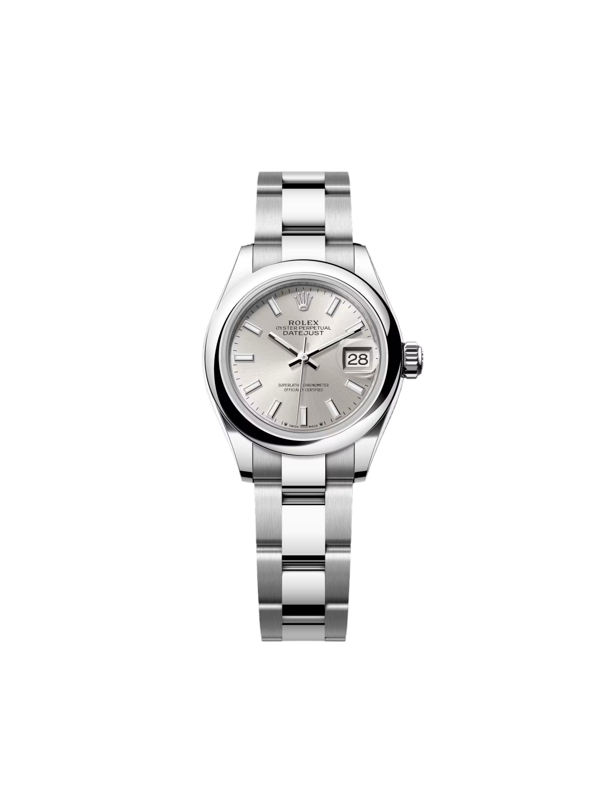 【Free Shipping】【Super Clone】RLX Lady-Datejust 28mm  m279160 Oyster Perpetual Silver Dial Oyster Bracelet