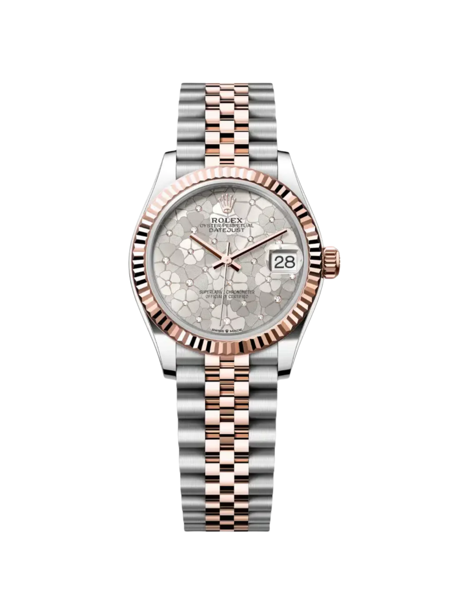 【Free Shipping】【Super Clone】RLX Datejust m278271-0031/0032 Silver Floral Motif 31mm Dial Oyster Bracelet Watch